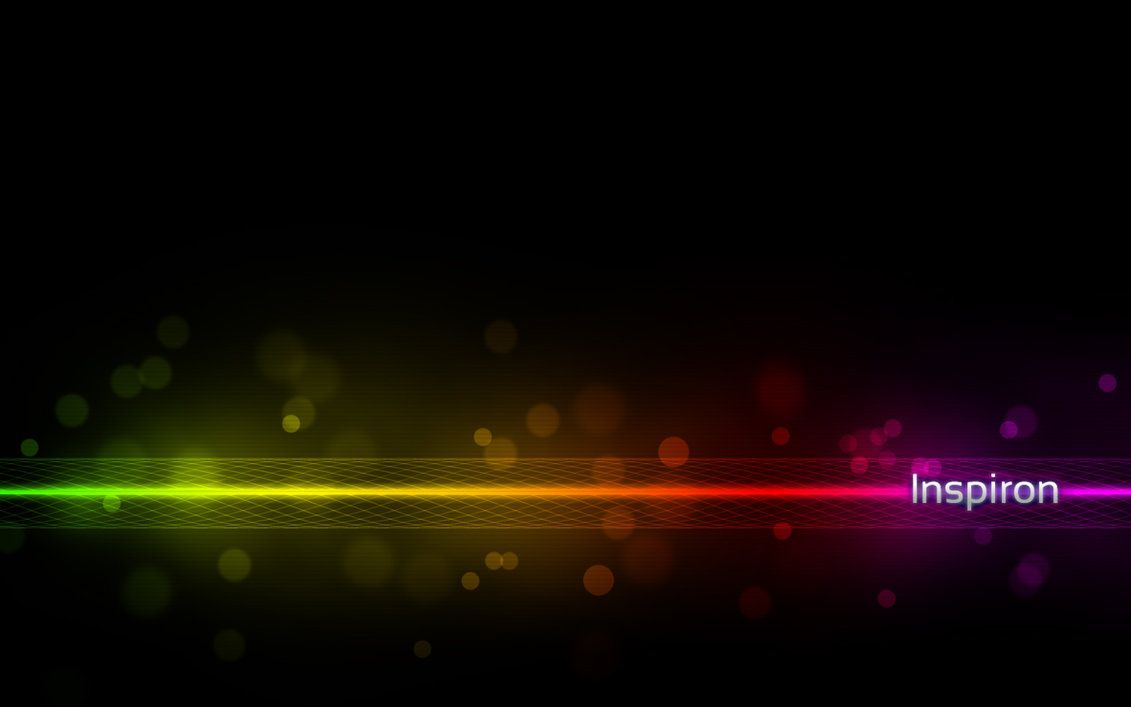 Dell Inspiron, Inspiron, Regenbogenlinie, Bokeh, Schwarz, Hintergrundbild