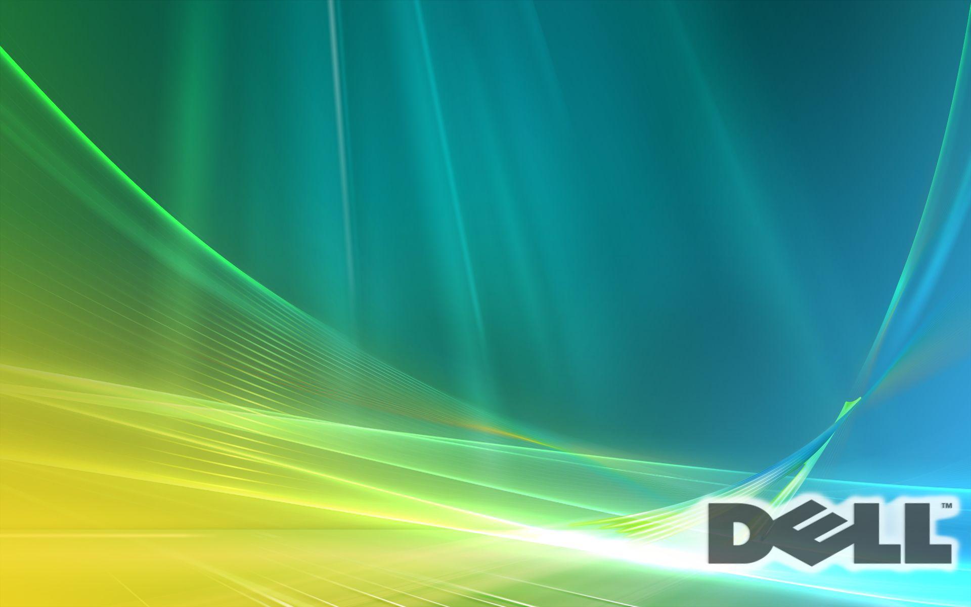 Dell-Logo, Dell, Windows Vista, Grüne Wellen, Abstrakt, 16:10, Full-HD-Hintergrundbild für den Desktop