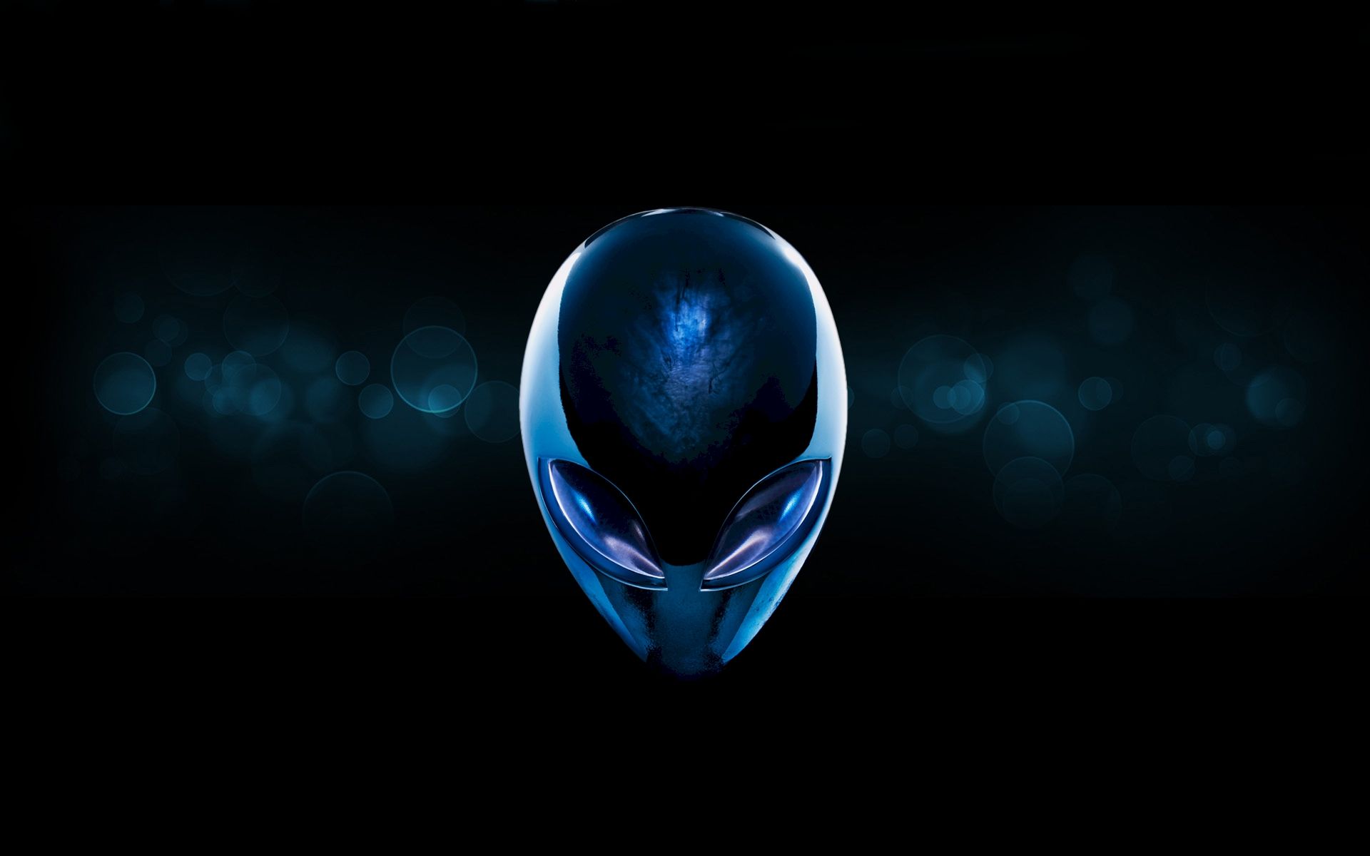 Alienware-Logo, Alienware, Alien-Kopf, Blau, Bokeh, 16:10, Full-HD-Hintergrundbild für den Desktop
