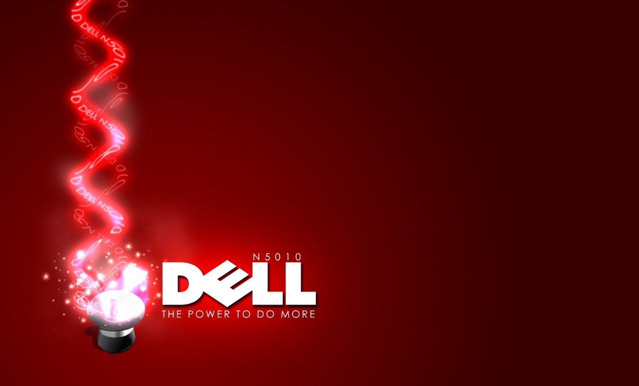 Dell Inspiron N5010, Dell-Logo, The Power to Do More, Roter Hintergrund, Lichtspirale, HD Wallpaper