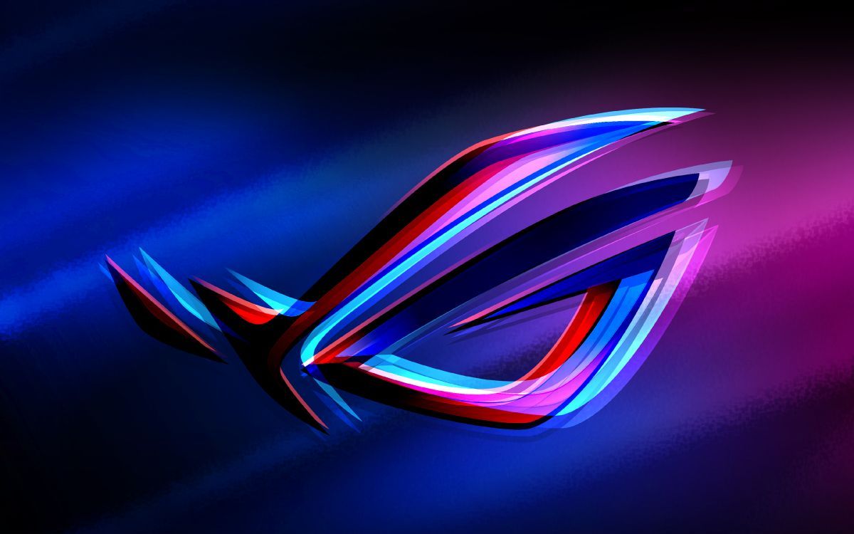 Republic of Gamers, ROG-Logo, Blau-pink, Gaming, 3D, Hintergrundbild