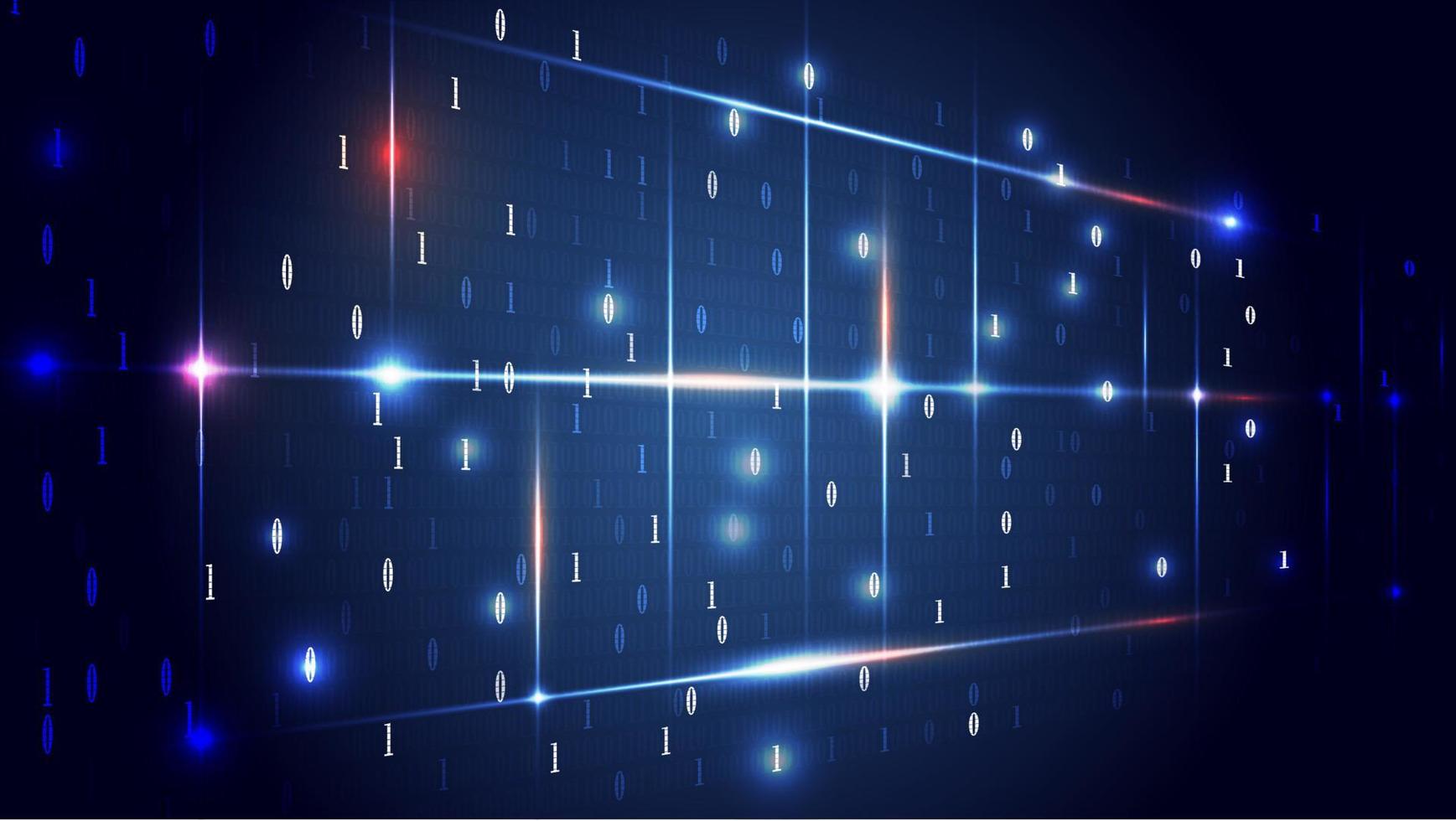 Digitales Gitter, Lichtpunkte, Dunkelblau, Technologie, Binärcode, HD-Hintergrundbild für PC