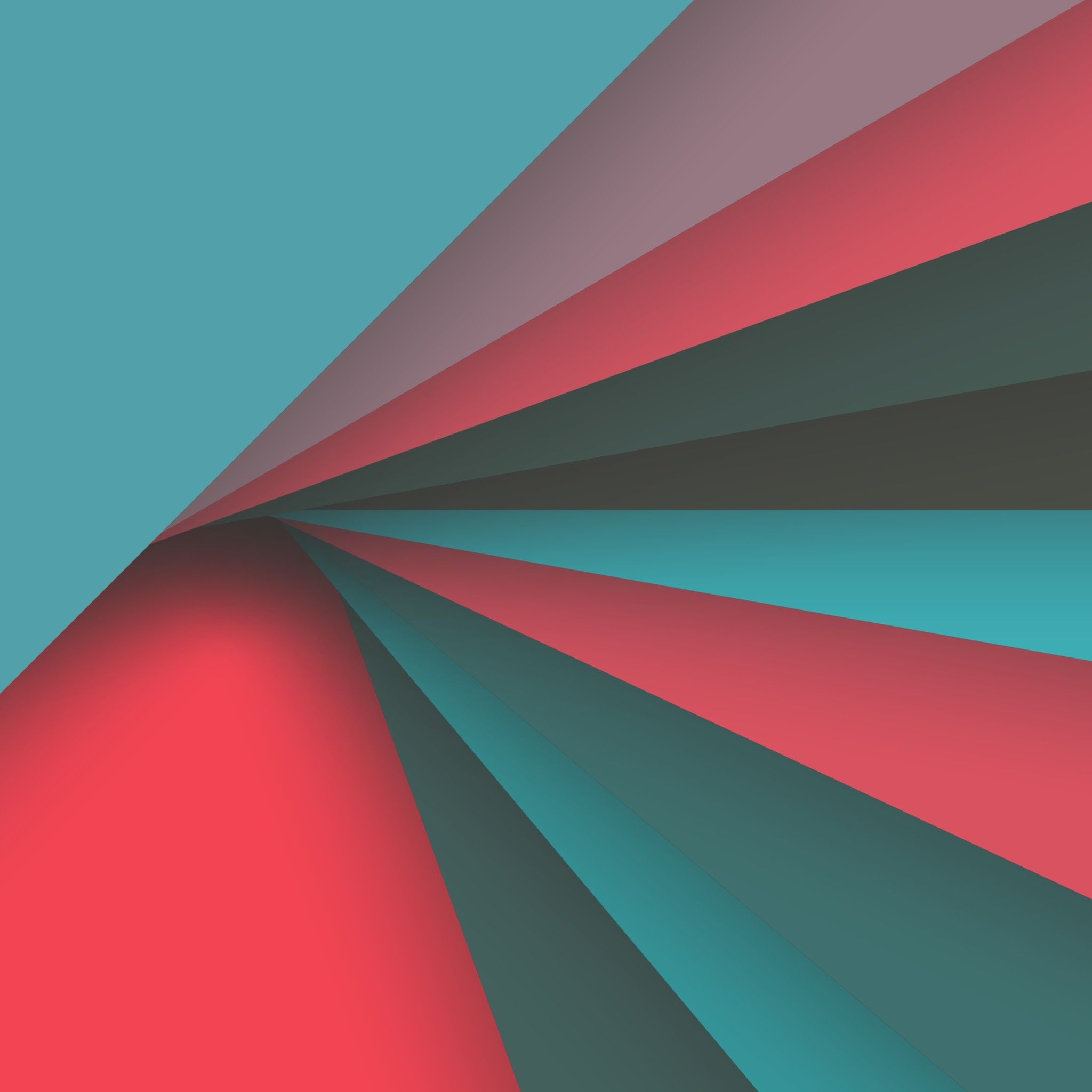 Material Design, Fächerform, Rot-türkis, Geometrisch, Full HD, Hintergrundbild fürs Tablet