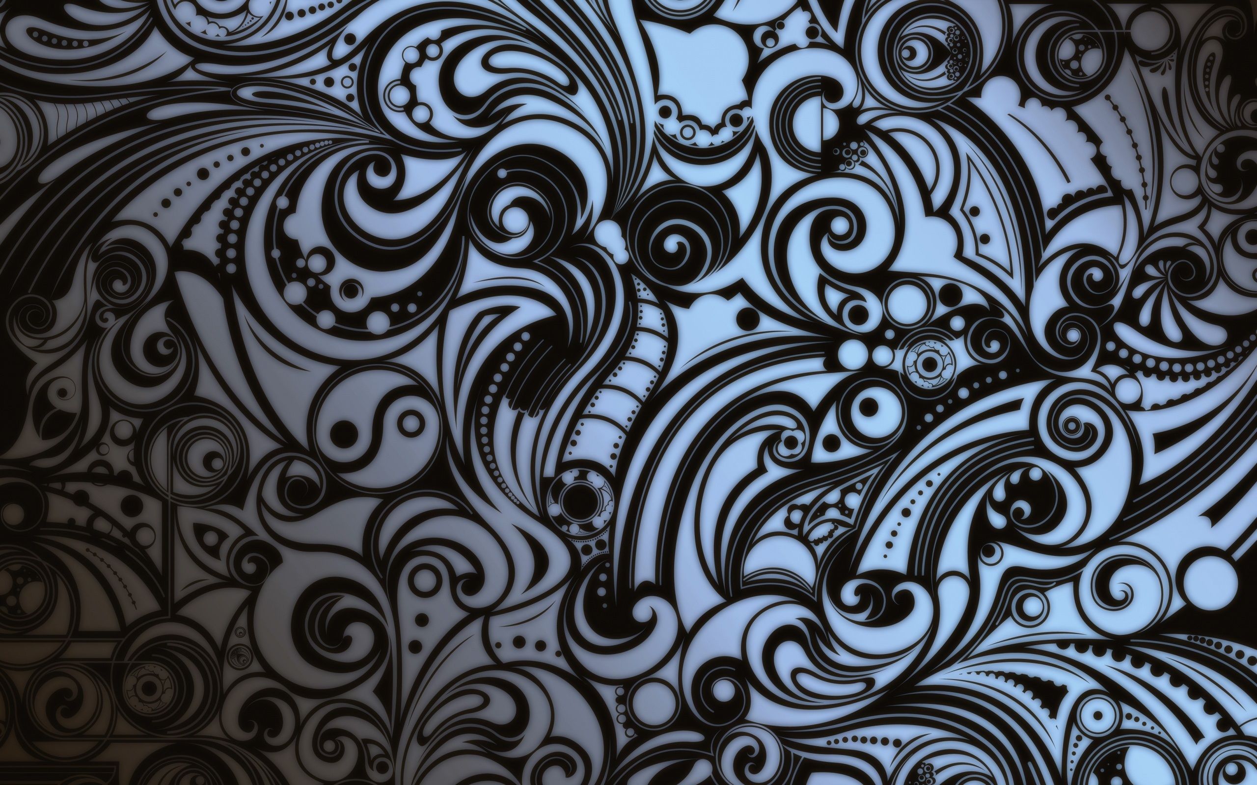 Paisley, Ornamente, Schwarz-grau, Muster, 16:10, 2K-Hintergrundbild für den Desktop