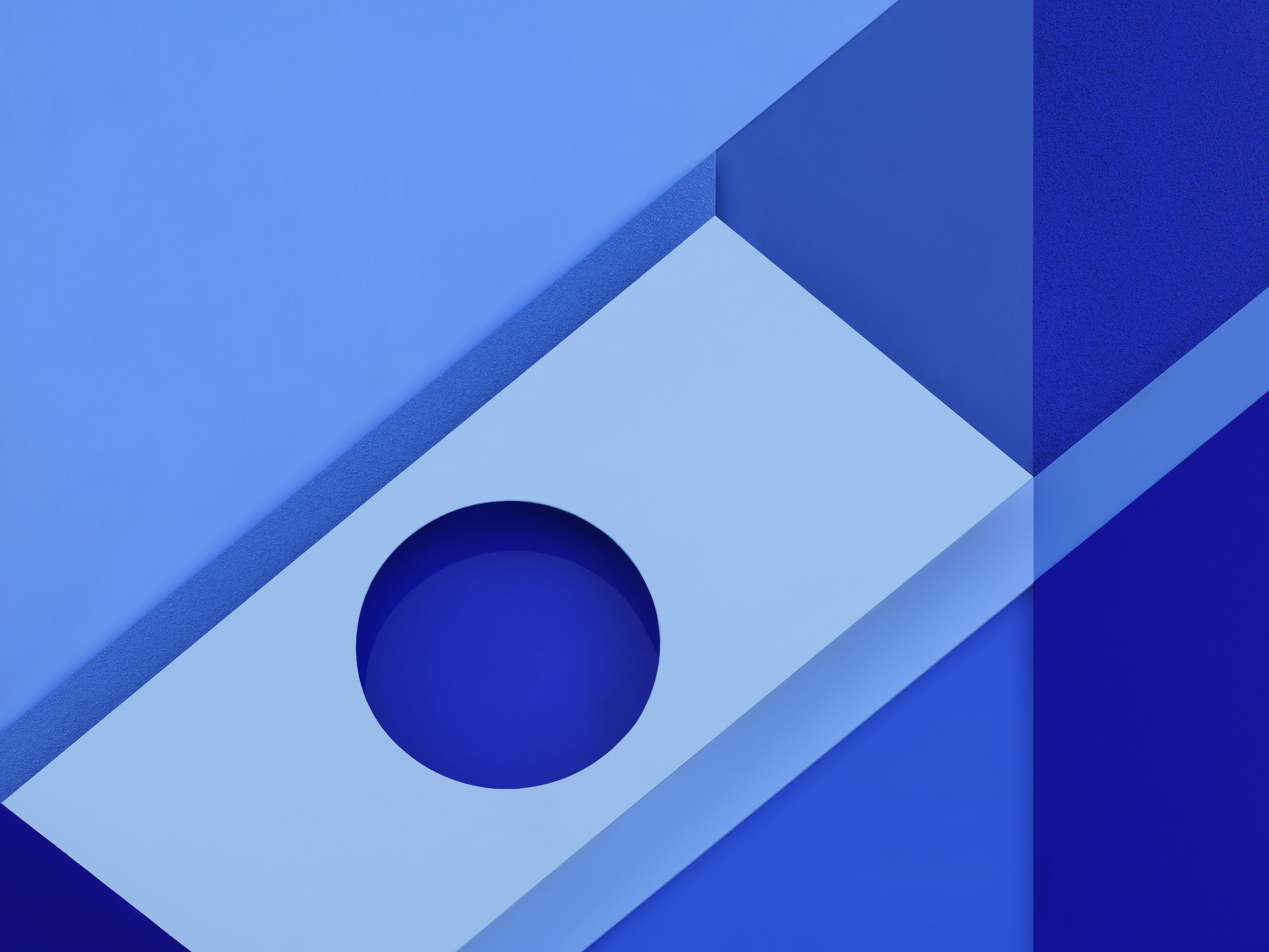 Material Design, Blau, Geometrisch, Kreis, 4K, Hintergrundbild fürs Tablet