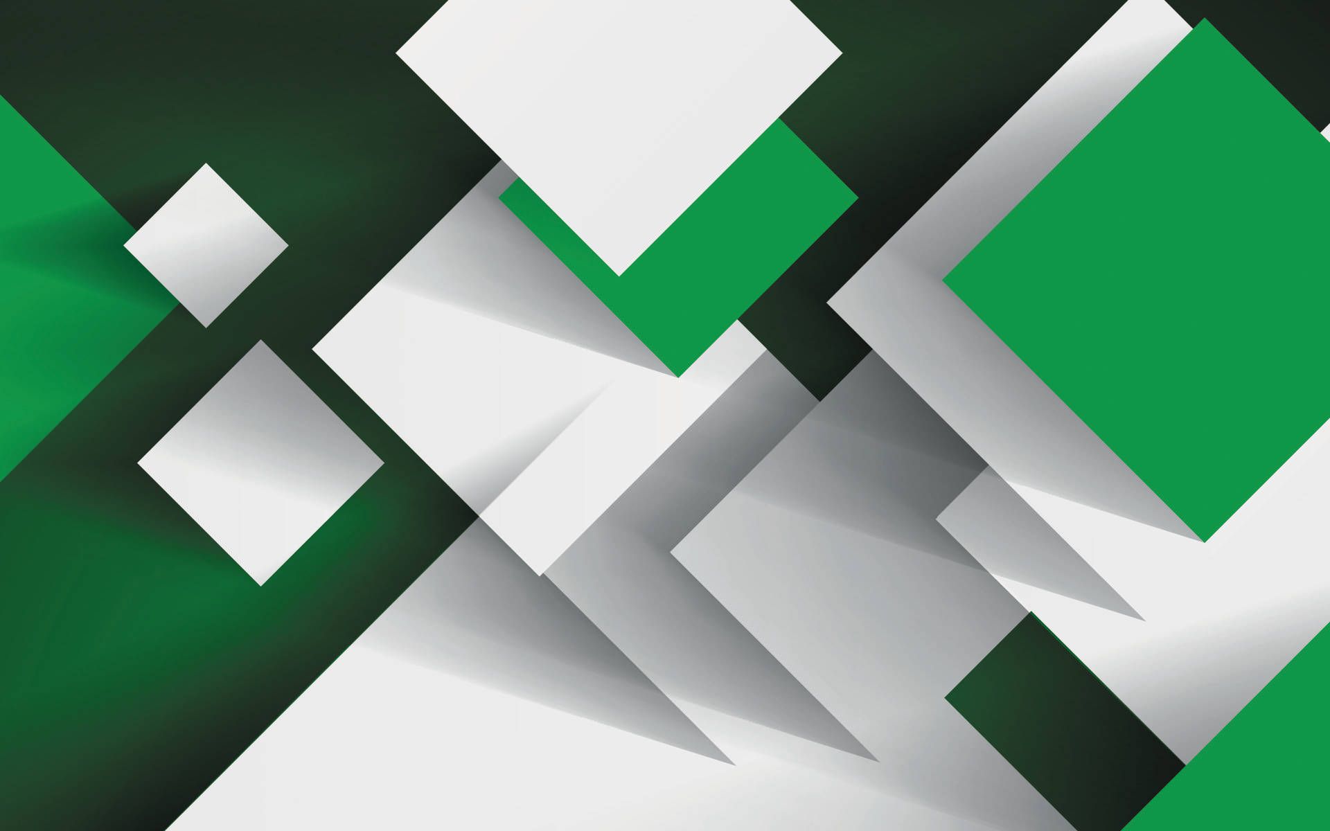 Geometrisch, Grün-weiß, Quadrate, Schichten, Papier-Look, Full HD, MacBook-Hintergrundbild