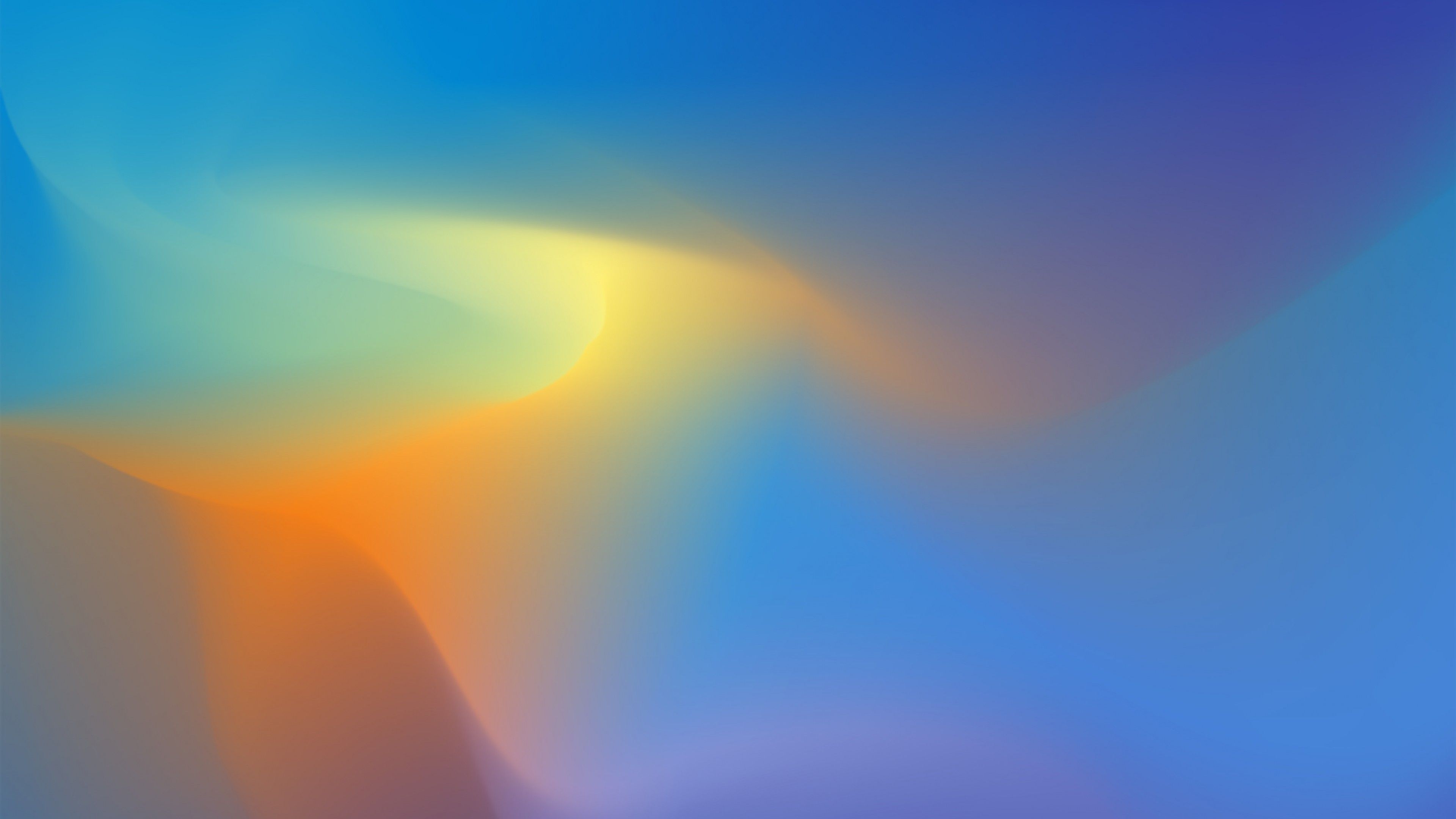 Farbverlauf, Abstrakt, Blau-Gelb, Wellen, 4K, Desktop-Hintergrund für Windows