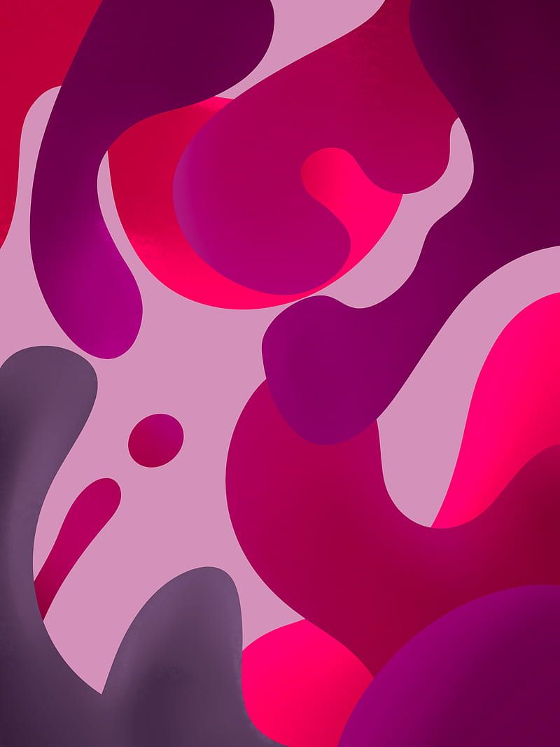 Organische Formen, Pink-rot, Camouflage-Muster, Flüssig, HD, iPad-Hintergrundbild