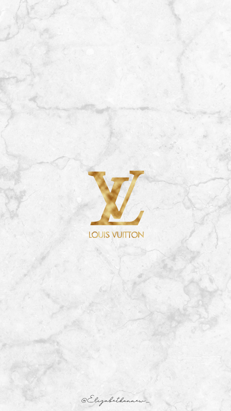 Louis Vuitton, LV-Logo, Marmor, Gold, Luxus, Hochformat, Hintergrundbild fürs Smartphone