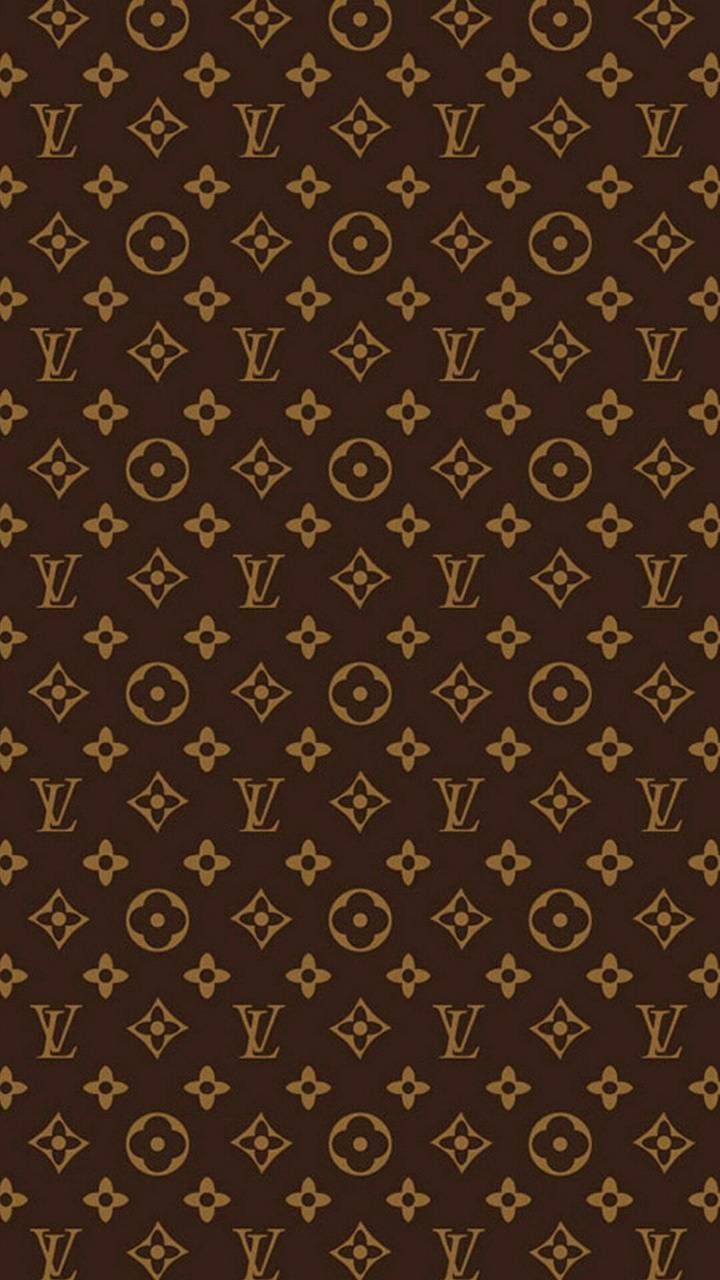Louis Vuitton, LV-Monogramm, Braun, Muster, Luxusmarke, Hintergrundbild für iPhone und Android