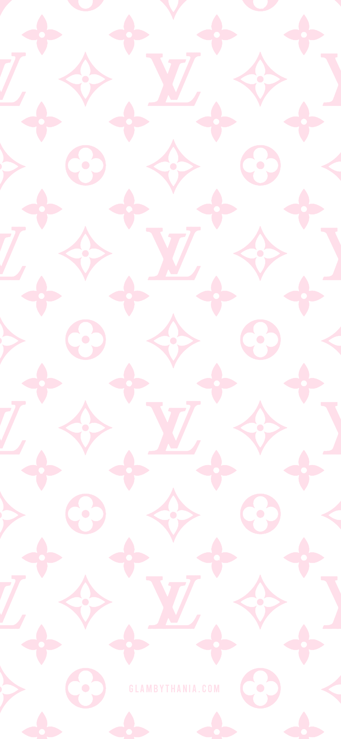 Louis Vuitton, LV-Monogramm, Rosa-weiß, Muster, Full HD, Hintergrundbild fürs Handy