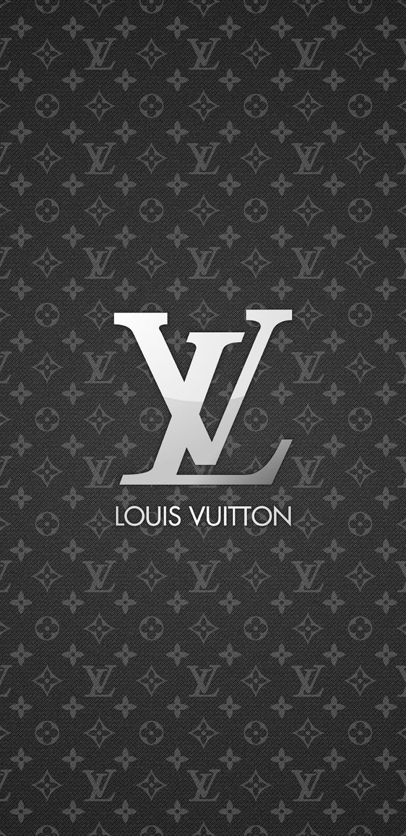 Louis Vuitton, LV-Logo, Schwarz, Silber, Monogramm, HD, Handy-Hintergrund im Hochformat