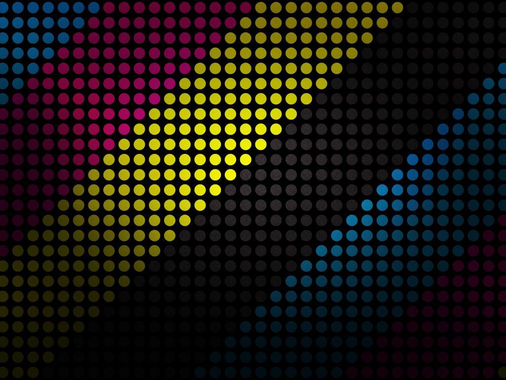 Punktmuster, Diagonale Streifen, Bunt, Schwarzer Hintergrund, Retro, Wallpaper