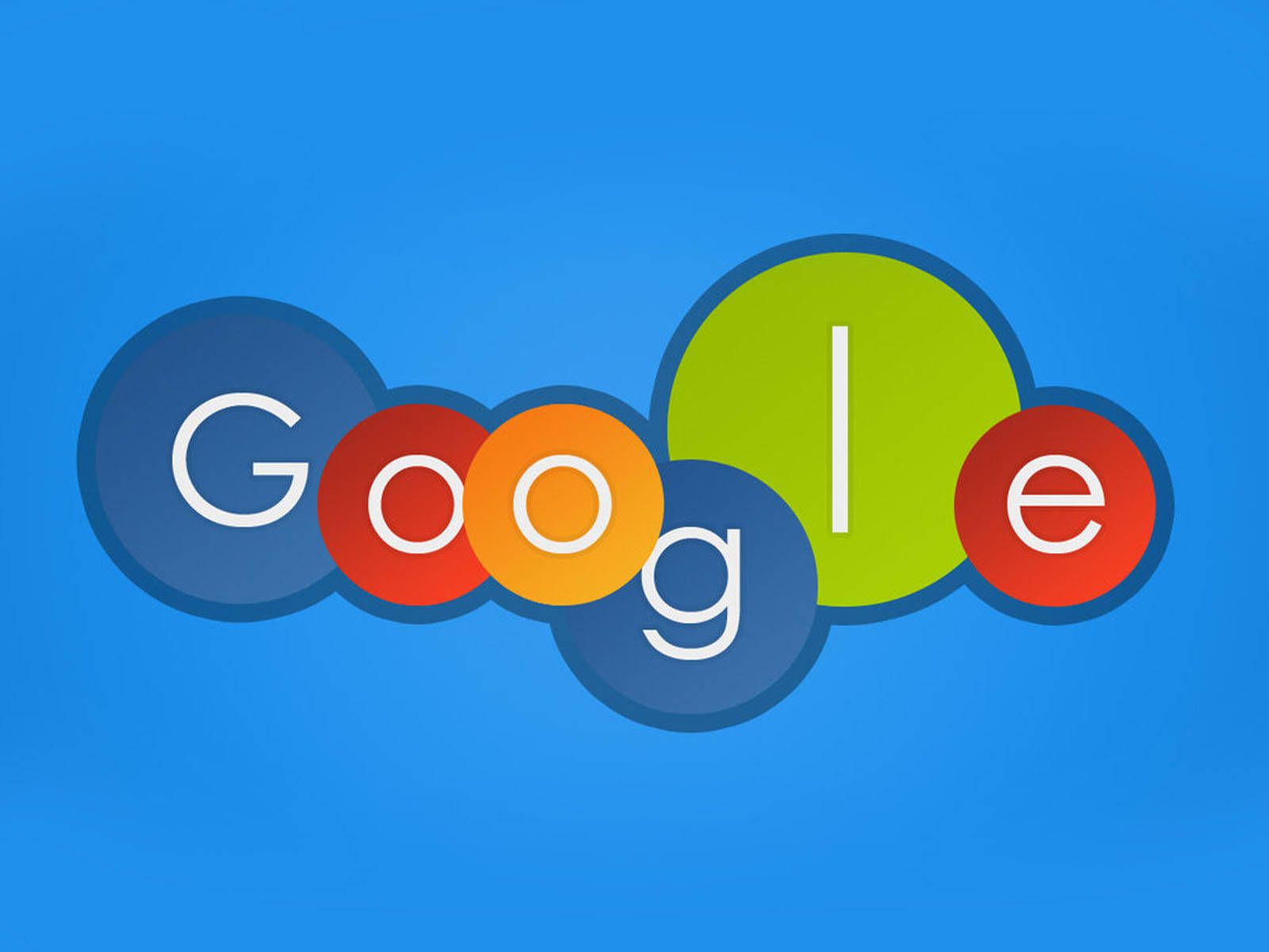 Google, Logo, Bunte Kreise, Blau Hintergrund, HD Wallpaper