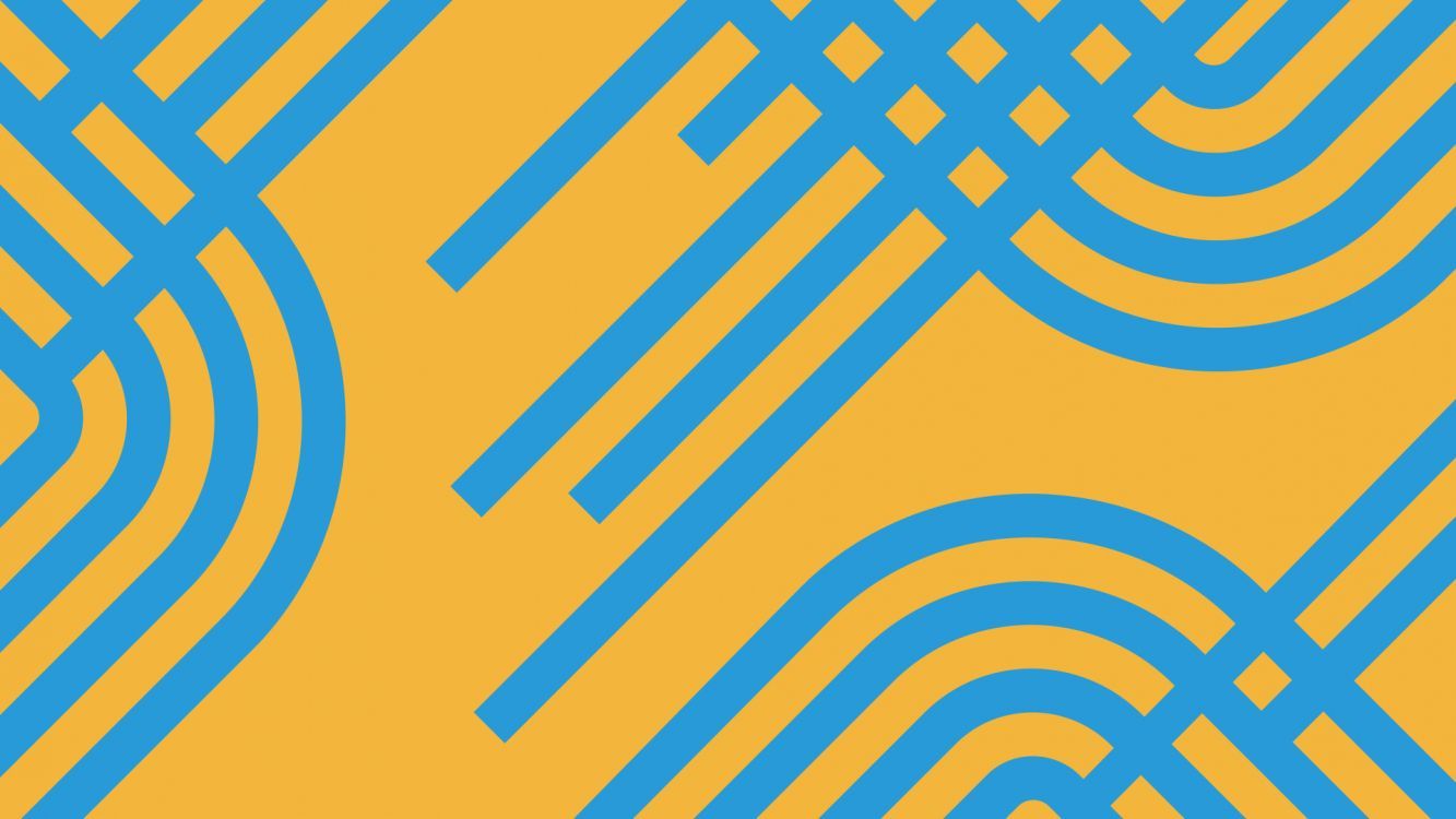 Linienmuster, Gelb-blau, Bögen, Retro-Design, HD, Desktop-Hintergrund für Windows