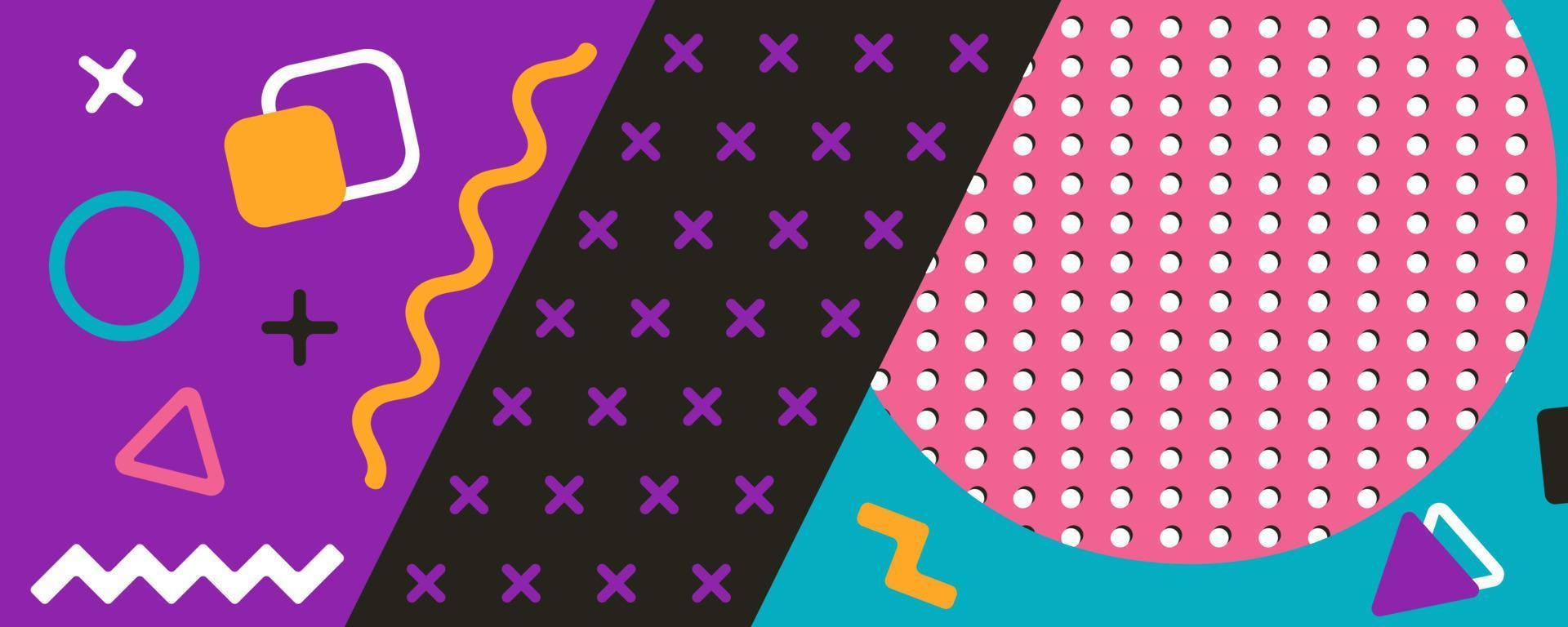 Memphis-Design, 80er-Jahre, Bunte Formen, Punkte, Lila, Full HD, Desktop-Hintergrund für Windows