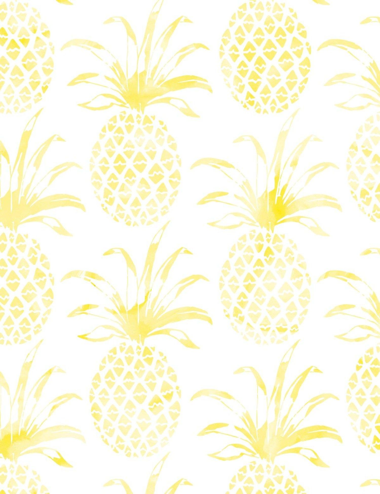 Ananas-Muster, Gelb, Weiß, Sommer, QHD+, iPad-Hintergrundbild