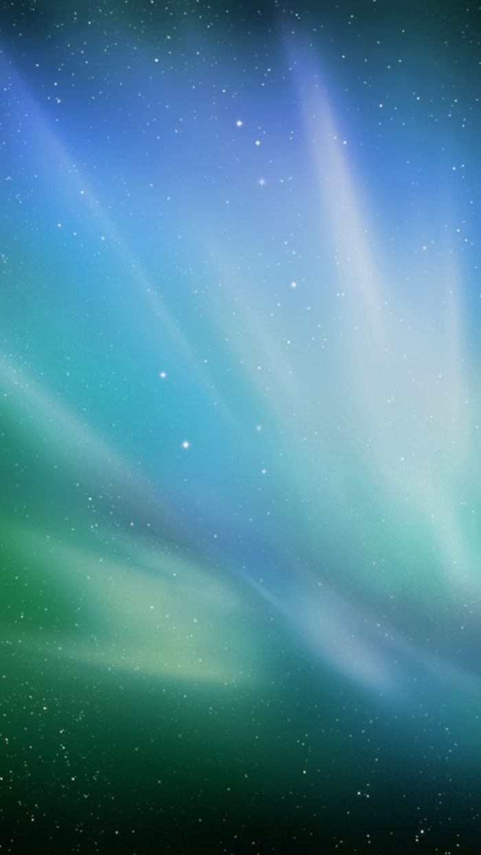 Polarlicht, Grün-Blau, Sternenhimmel, Lichtstrahlen, Hochformat, Sperrbildschirm fürs iPhone