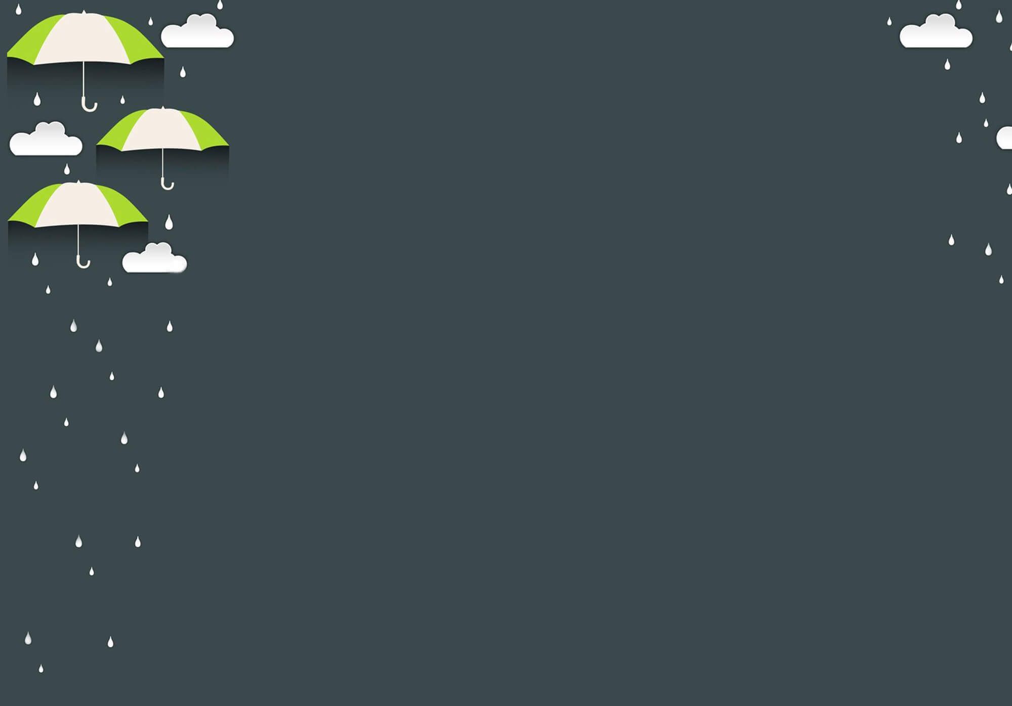 Regenschirme, Regen, Wolken, Dunkelgrauer Hintergrund, Illustration, Full HD Wallpaper