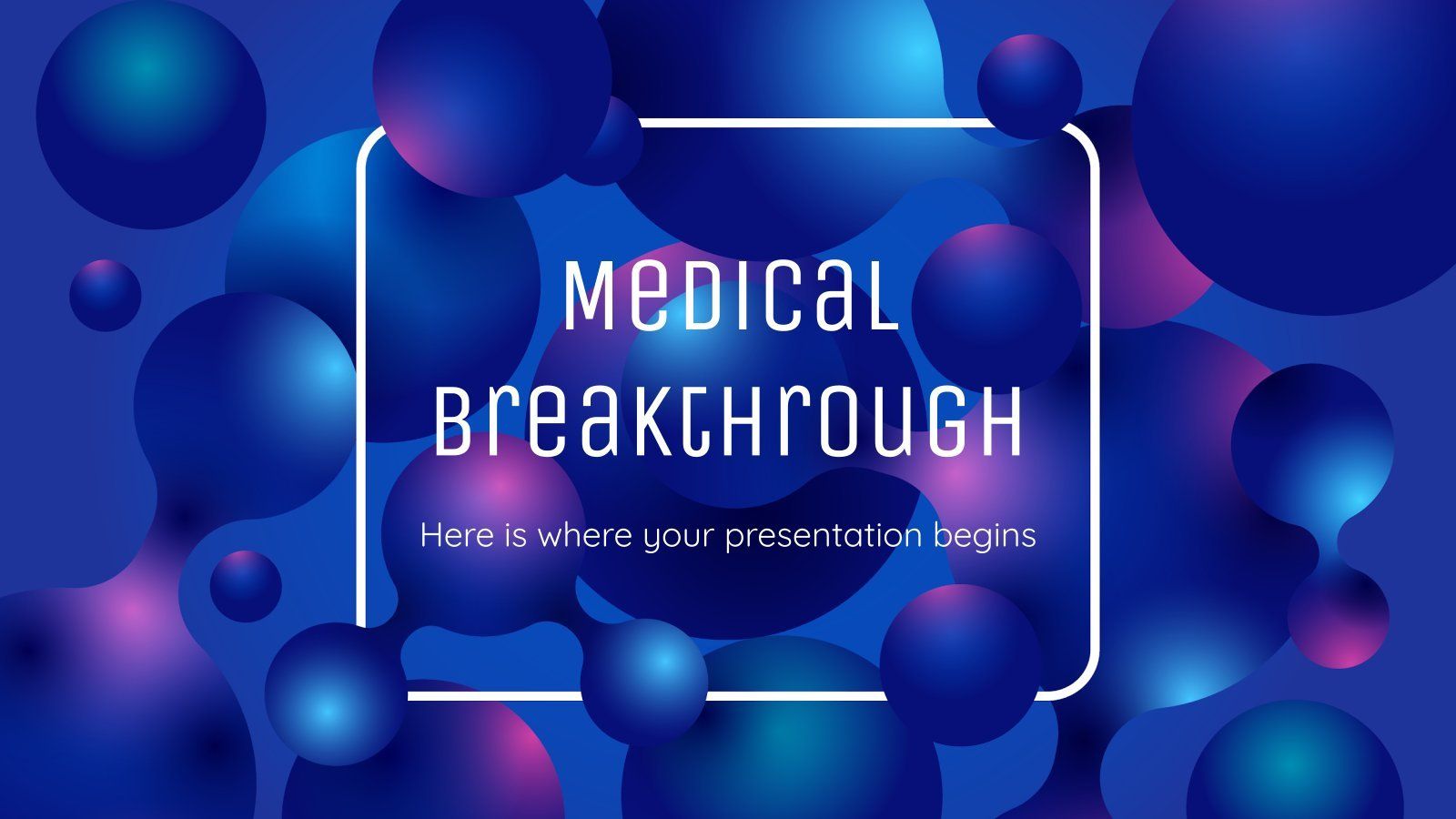 Medical Breakthrough, Blaue Blasen, Folienvorlage, Rahmen, Medizin, HD, Desktop-Hintergrund