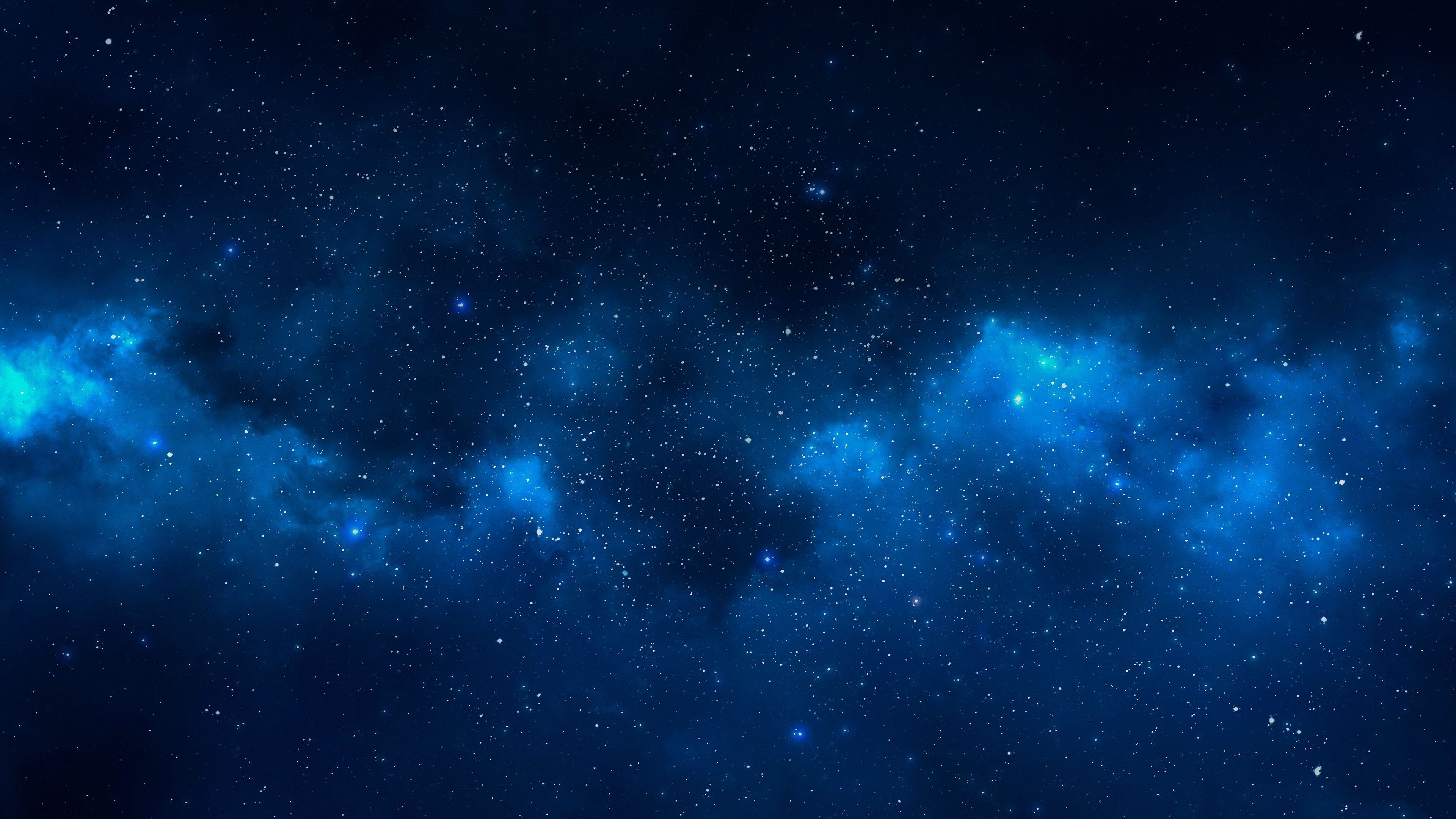 Sternenhimmel, Weltraum, Galaxie, Blau, Nacht, 4K 2160p, Desktop-Hintergrundbild