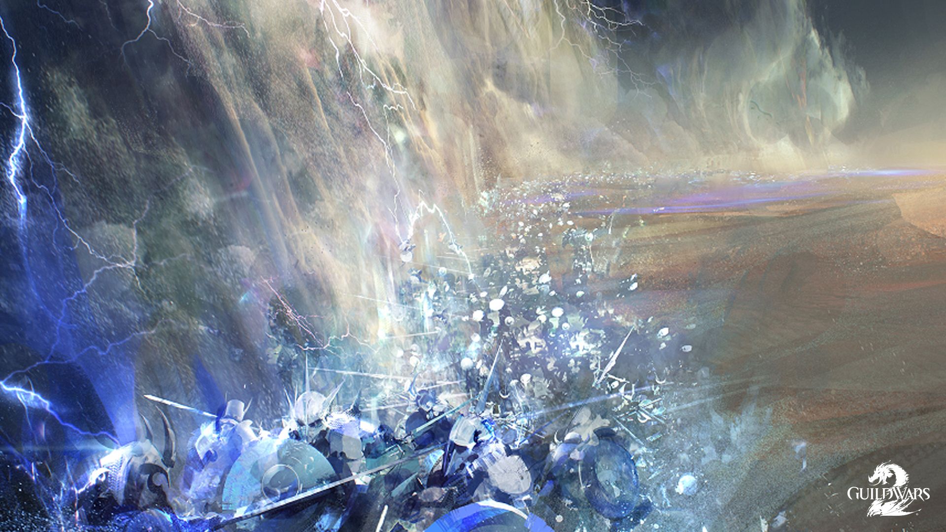 Guild Wars 2, Fantasy-Kunst, Explosion, Kristalle, Videospiel, 1920x1080, PC-Hintergrundbild