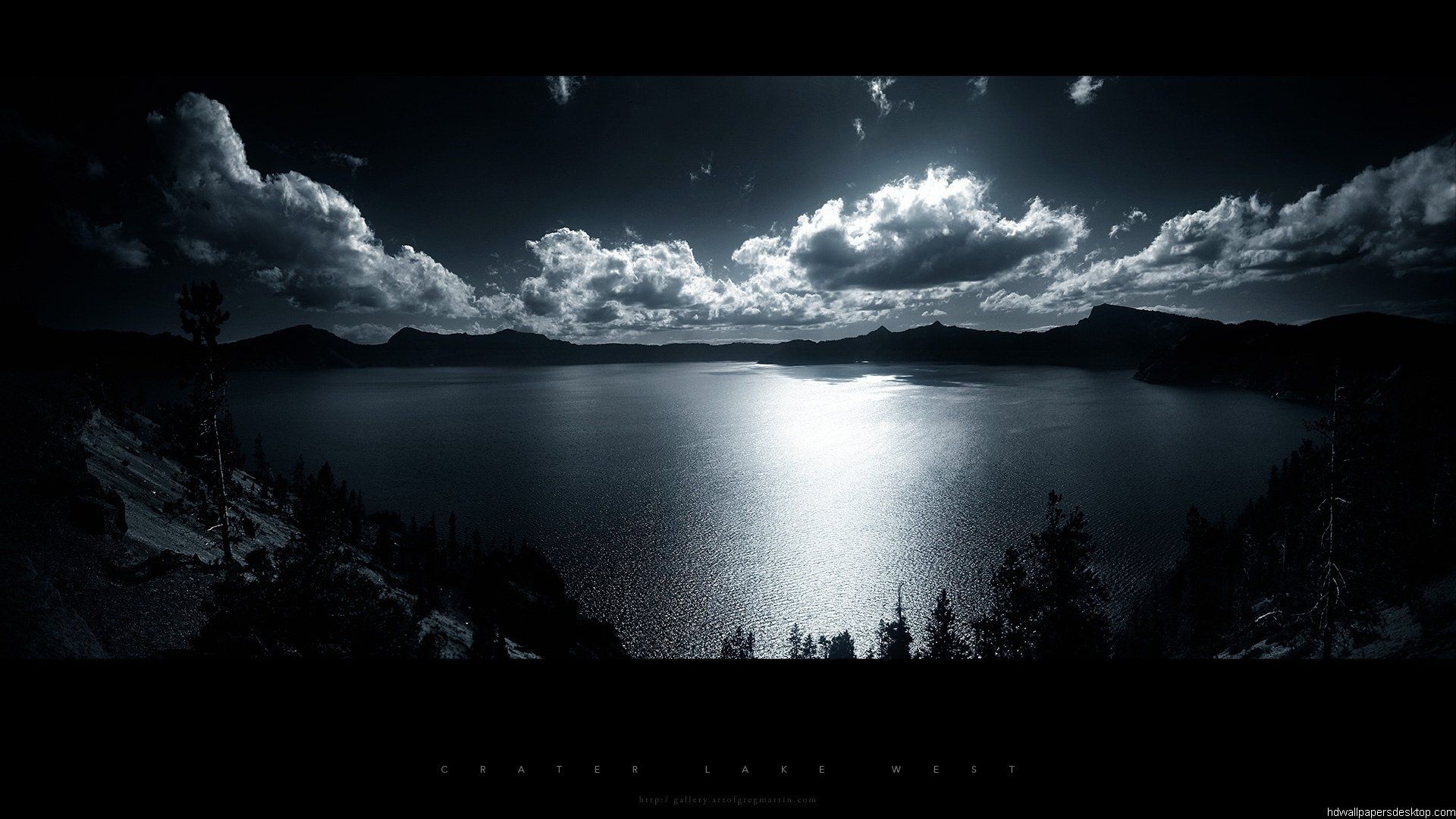 See, Mondlicht, Wolken, Nacht, Schwarzweiß, 1920x1080, Full-HD-Hintergrundbild für PC