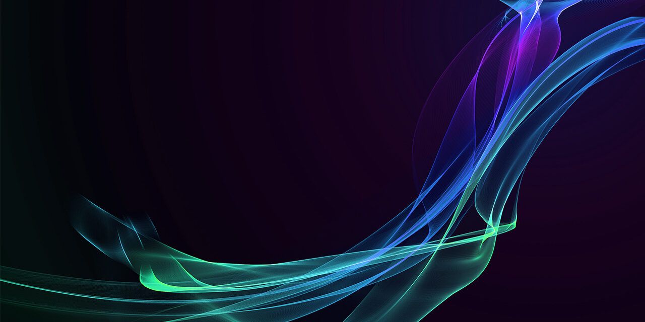 Lichtwellen, Neonlinien, Schwarzer Hintergrund, Blau und Grün, Abstrakt, HD Wallpaper