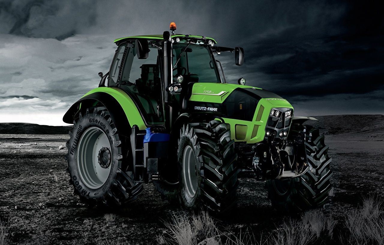 Deutz-Fahr, Traktor, Feld, Gewitterhimmel, Dramatisch, HD, Hintergrundbild für den PC