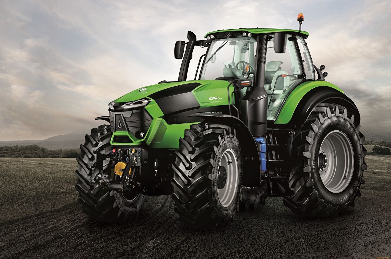 Deutz-Fahr Serie 9, Deutz-Fahr, Schlepper, Studioaufnahme, Grün, HD-Hintergrundbild für PC