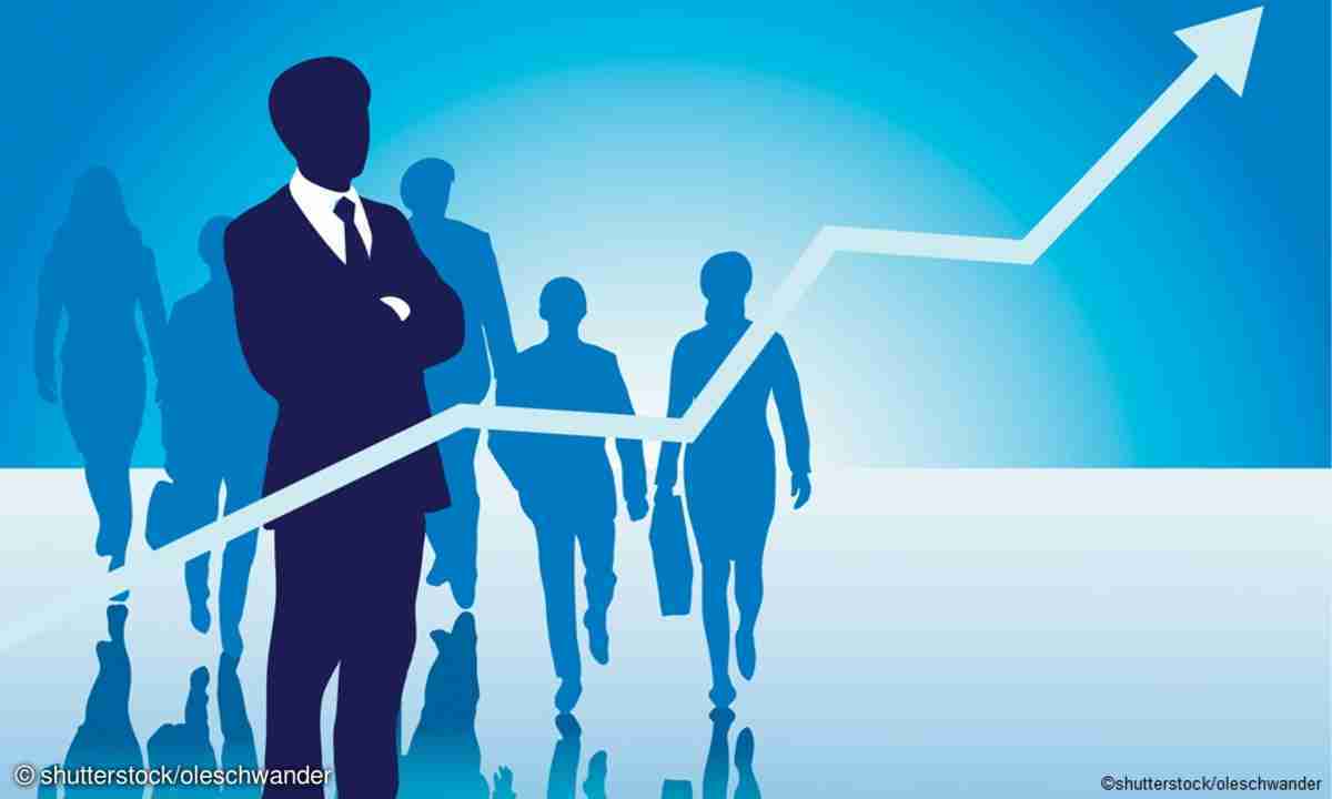 Geschäftsleute, Silhouetten, Wachstumspfeil, Business, Erfolg, Hintergrund