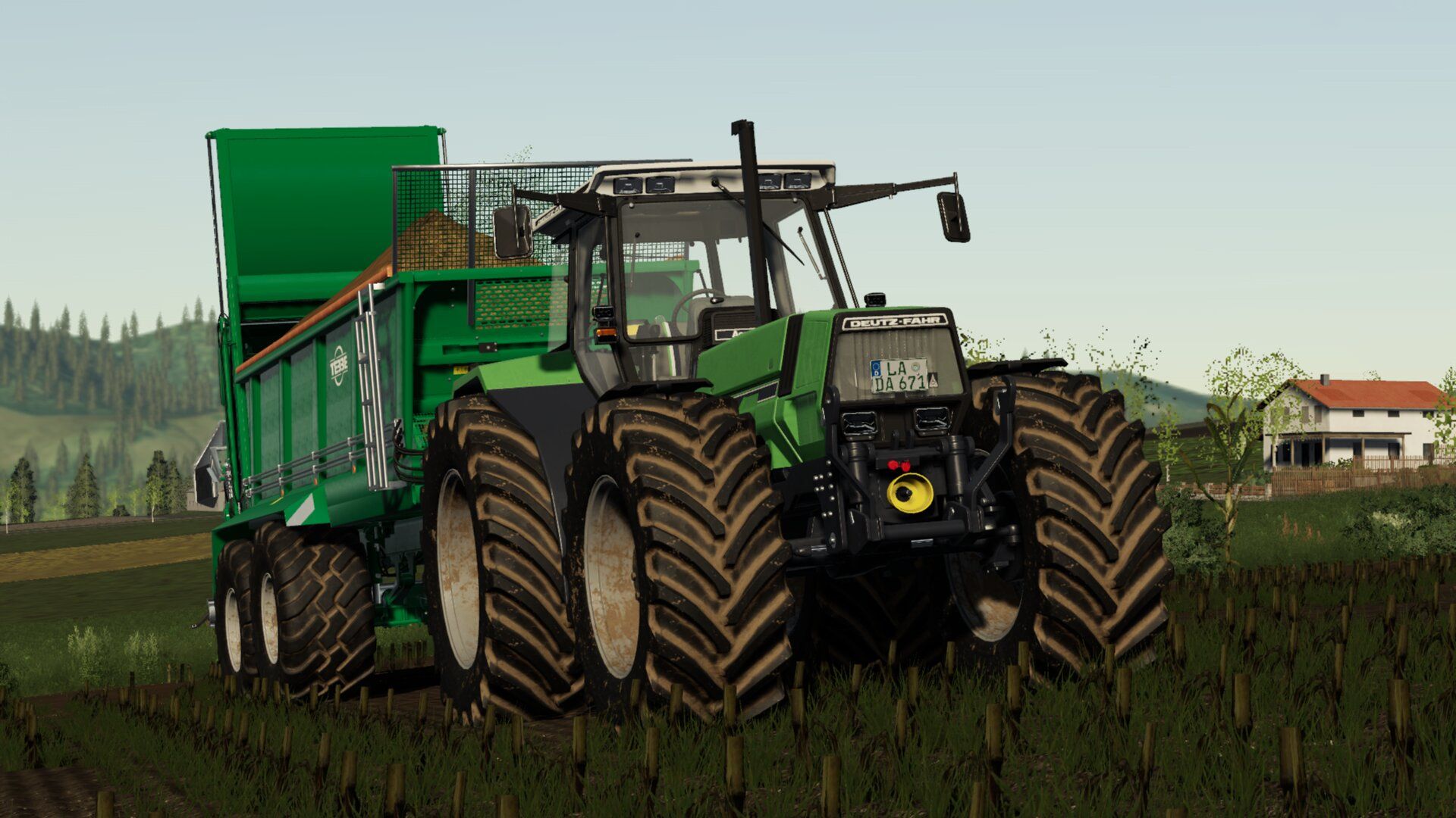 Deutz-Fahr, Traktor, Dungstreuer, Landwirtschafts-Simulator, Bauernhof, 1920x1080, Desktop-Hintergrund