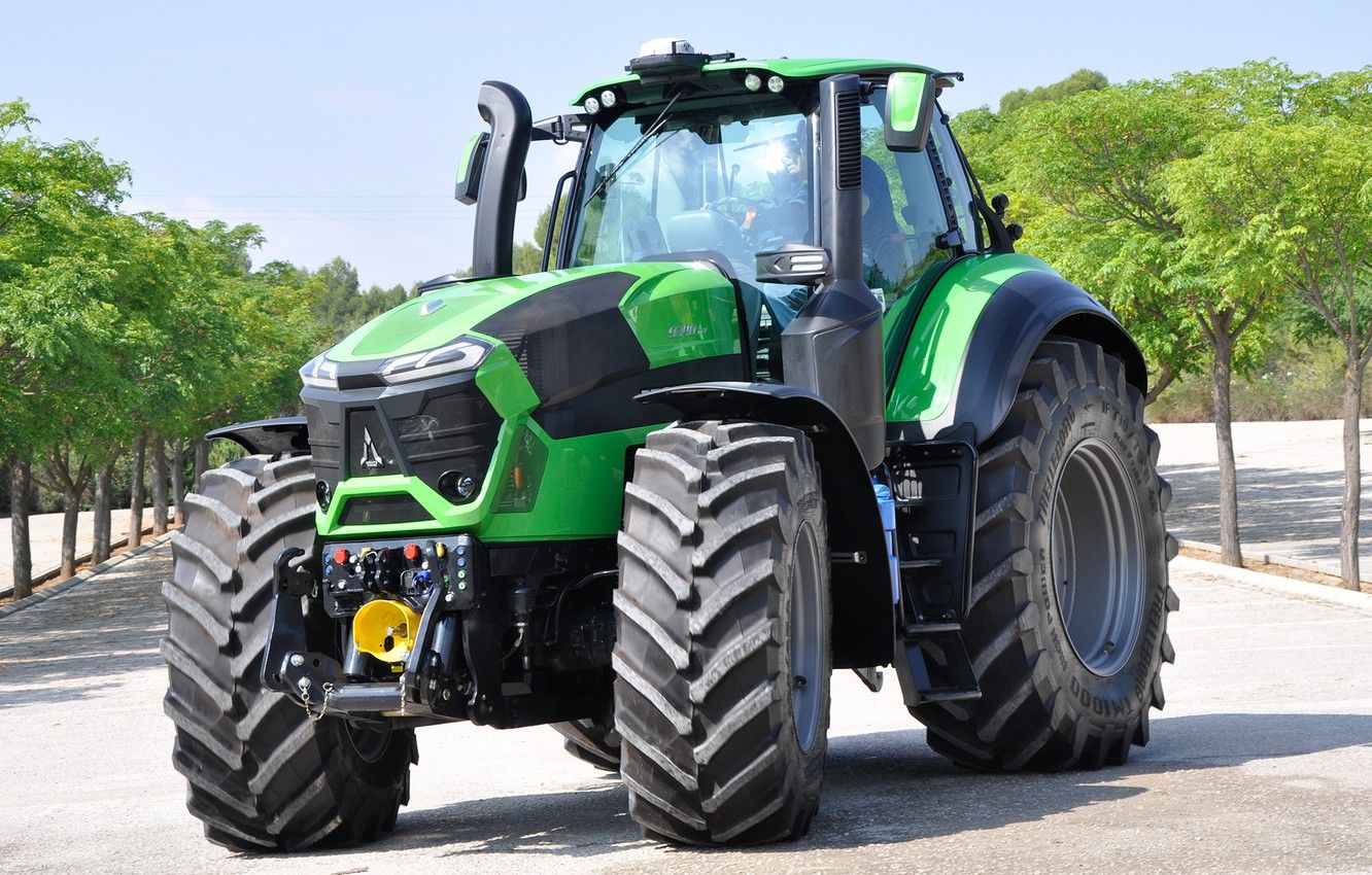 Deutz-Fahr Serie 9, Deutz-Fahr, Traktor, Frontansicht, Bäume, HD, Laptop-Hintergrundbild