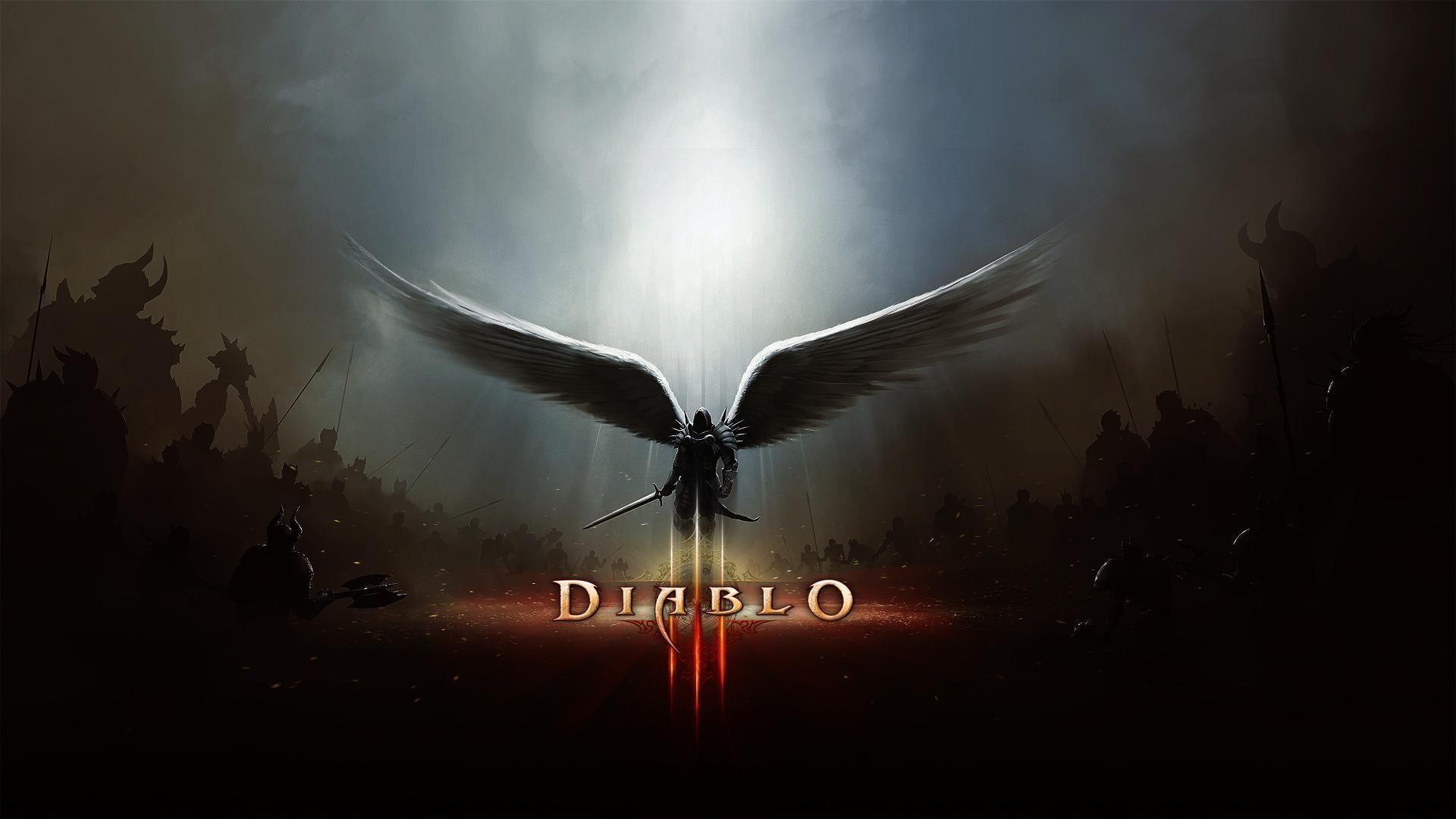 Tyrael, Diablo III, Engelsflügel, Lichtstrahl, Logo, 1920x1080, Full-HD-Hintergrundbild für PC