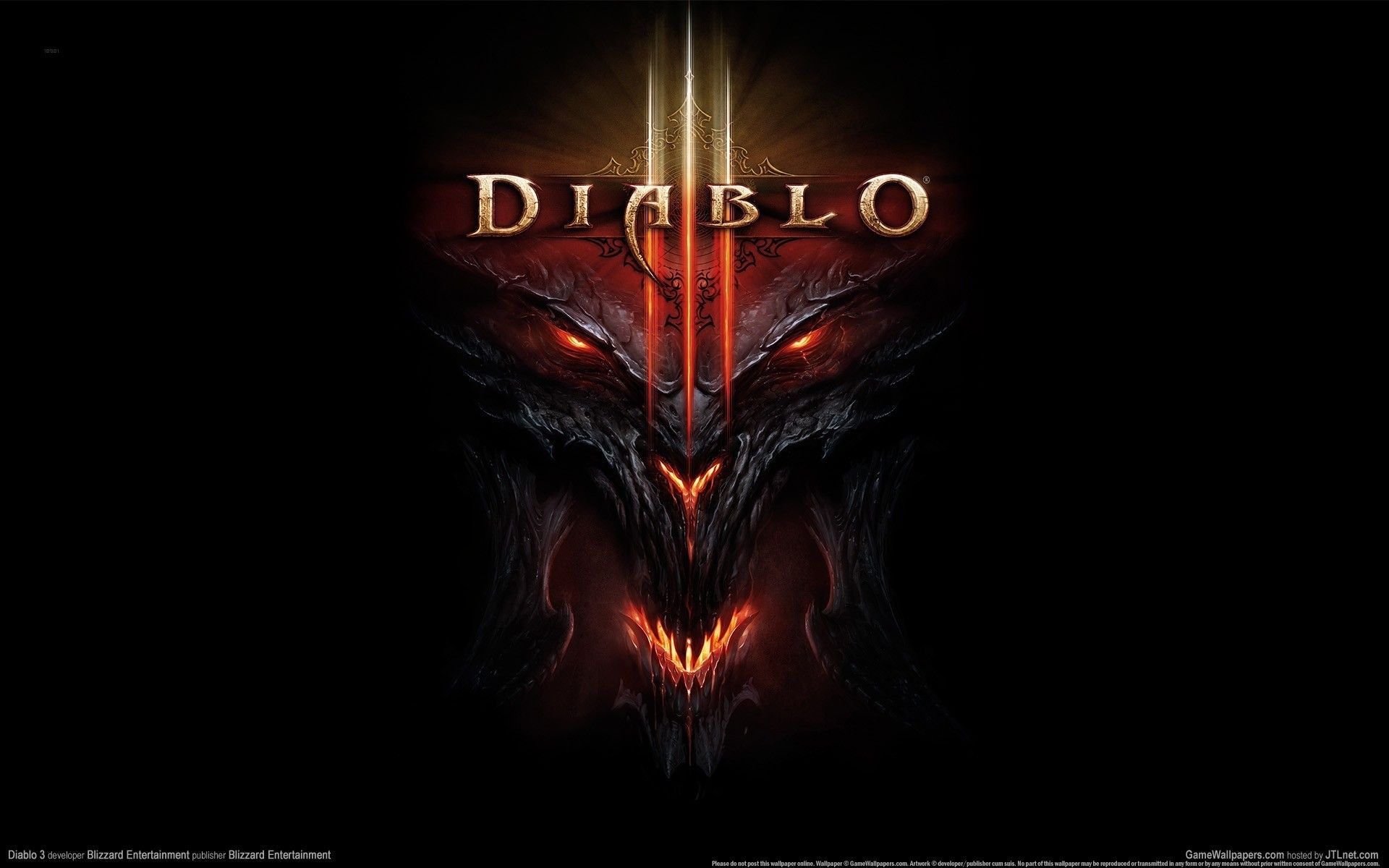Diablo, Diablo III, Logo, Dämon, Schwarzer Hintergrund, Full HD Wallpaper