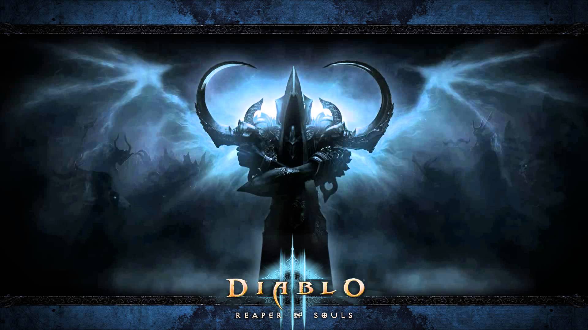 Malthael, Diablo III: Reaper of Souls, Logo, Blaues Licht, Dunkel, Full-HD-Hintergrundbild für PC