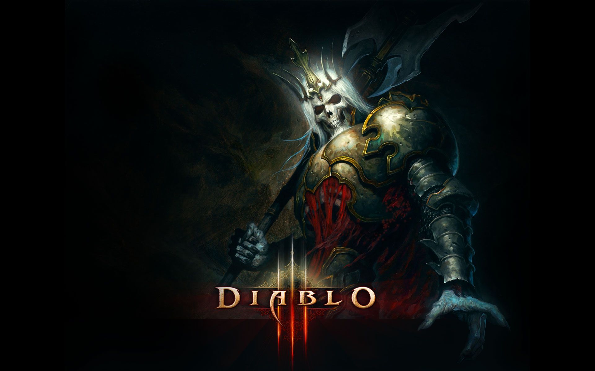 Leoric, Skelettkönig, Diablo III, Logo, Krone, Dunkel, 16:10, Full-HD-Hintergrundbild für den Desktop