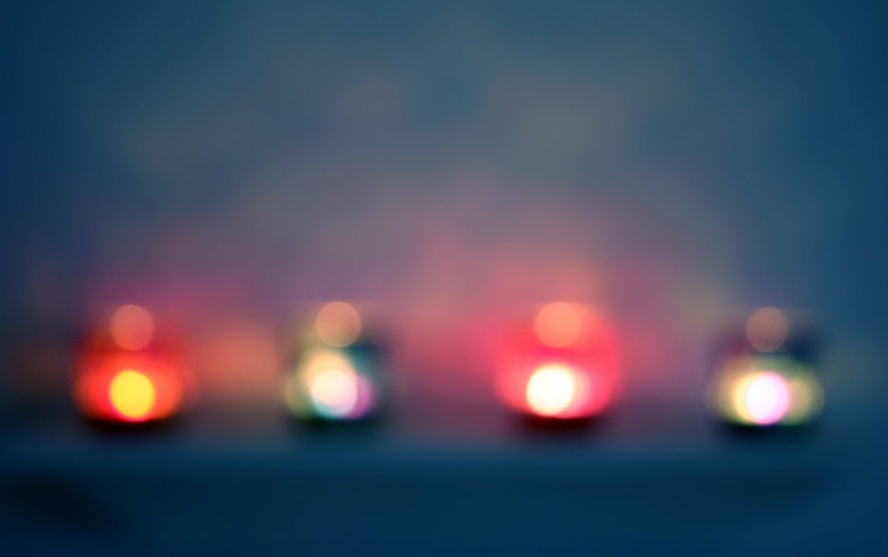 Teelichter, Kerzen, Bokeh, Dunkelblau, Unscharfer Hintergrund, HD Wallpaper