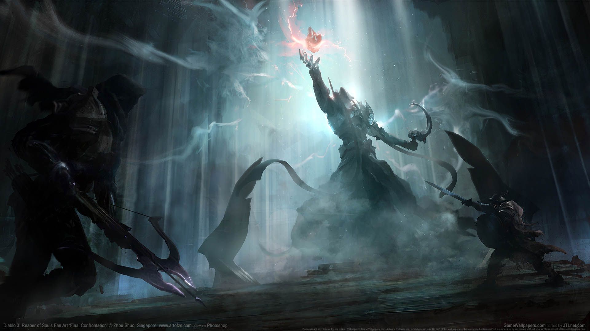 Malthael, Diablo III: Reaper of Souls, Kampf, Lichtstrahlen, Dunkle Fantasy, Full-HD-Hintergrundbild