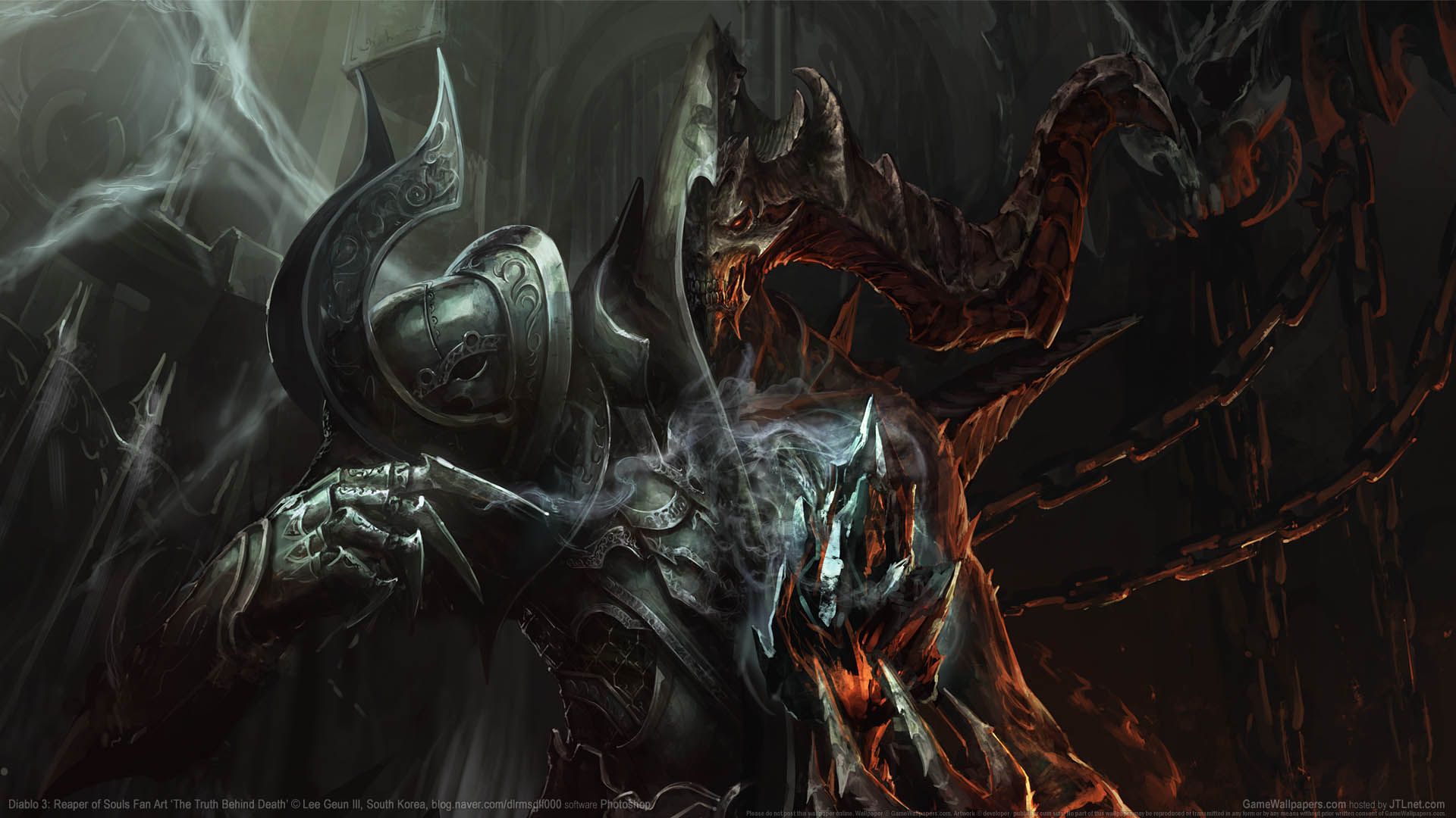 Malthael, Diablo III: Reaper of Souls, Rüstung, Dunkel, Konzeptkunst, Full HD, Laptop-Hintergrundbild