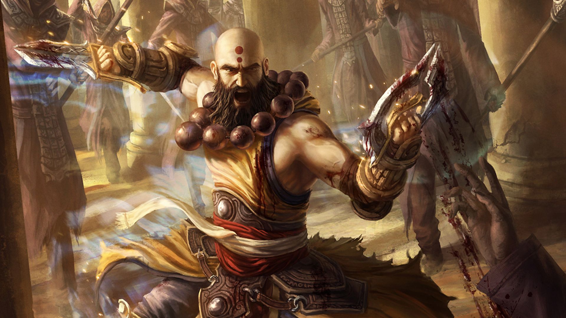 Diablo III, Mönch, Gebetskette, Kampfkunst, Fantasy-Kunst, Full-HD-Hintergrundbild für PC