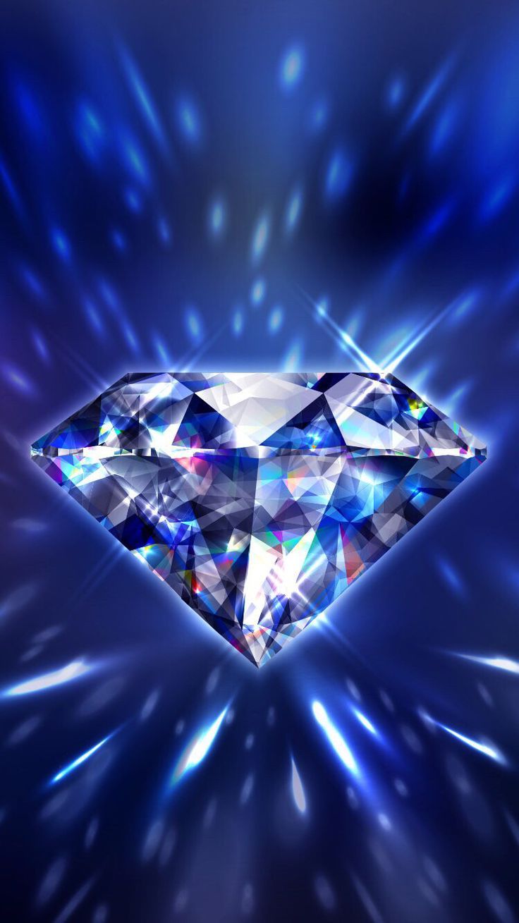 Diamant, Lichtstrahlen, Blau, Funkeln, Hochformat, HD, Hintergrundbild fürs Handy
