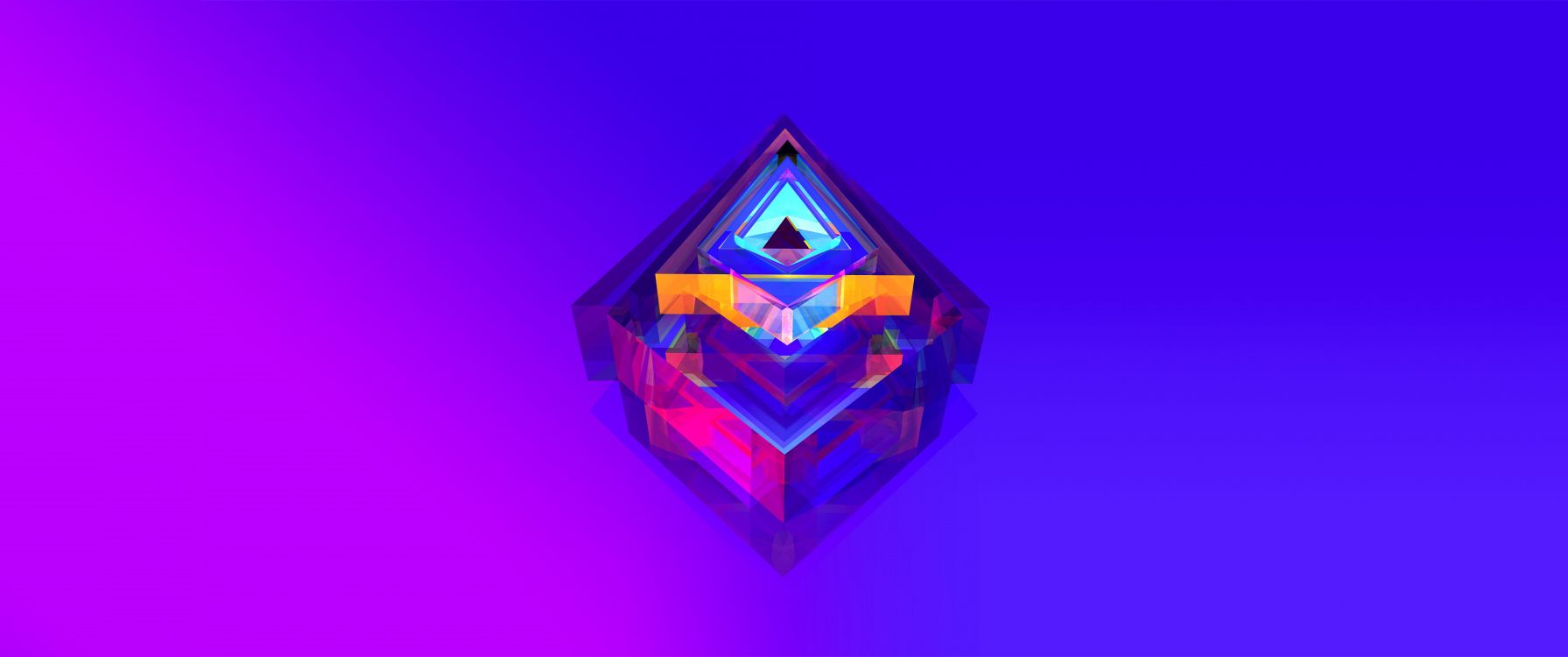 Kristall, Würfel, Lila, Blau, Neon, Abstrakt, HD, Hintergrundbild für den PC