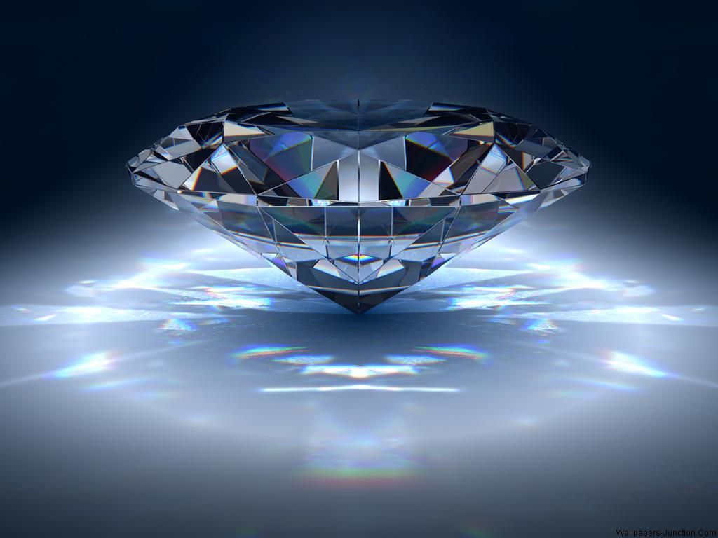 Diamant, Blaues Licht, Lichtreflexe, Dunkelblau, 3D, Hintergrundbild für iPad und Tablet