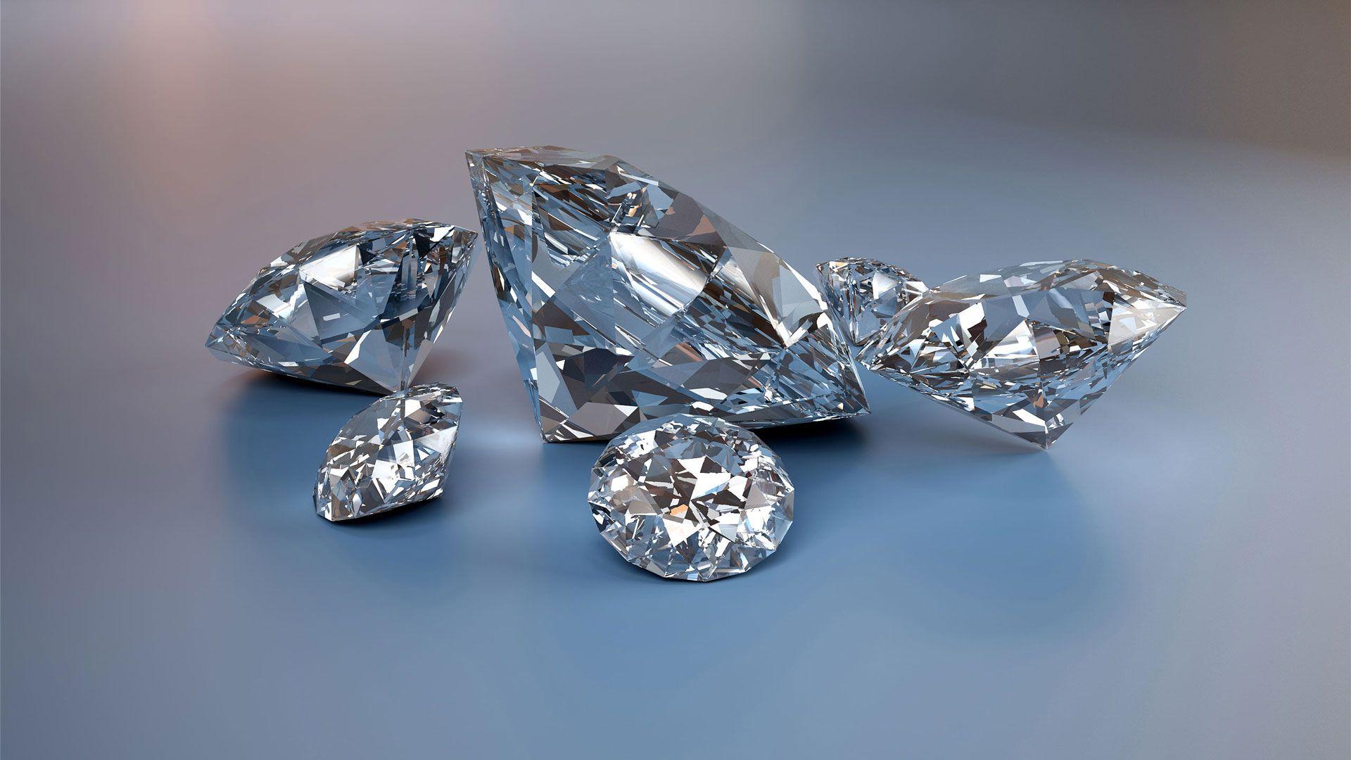 Diamanten, Brillanten, Blaugrau, Spiegelung, Gruppe, 16:9, Full-HD-Hintergrundbild für den Desktop