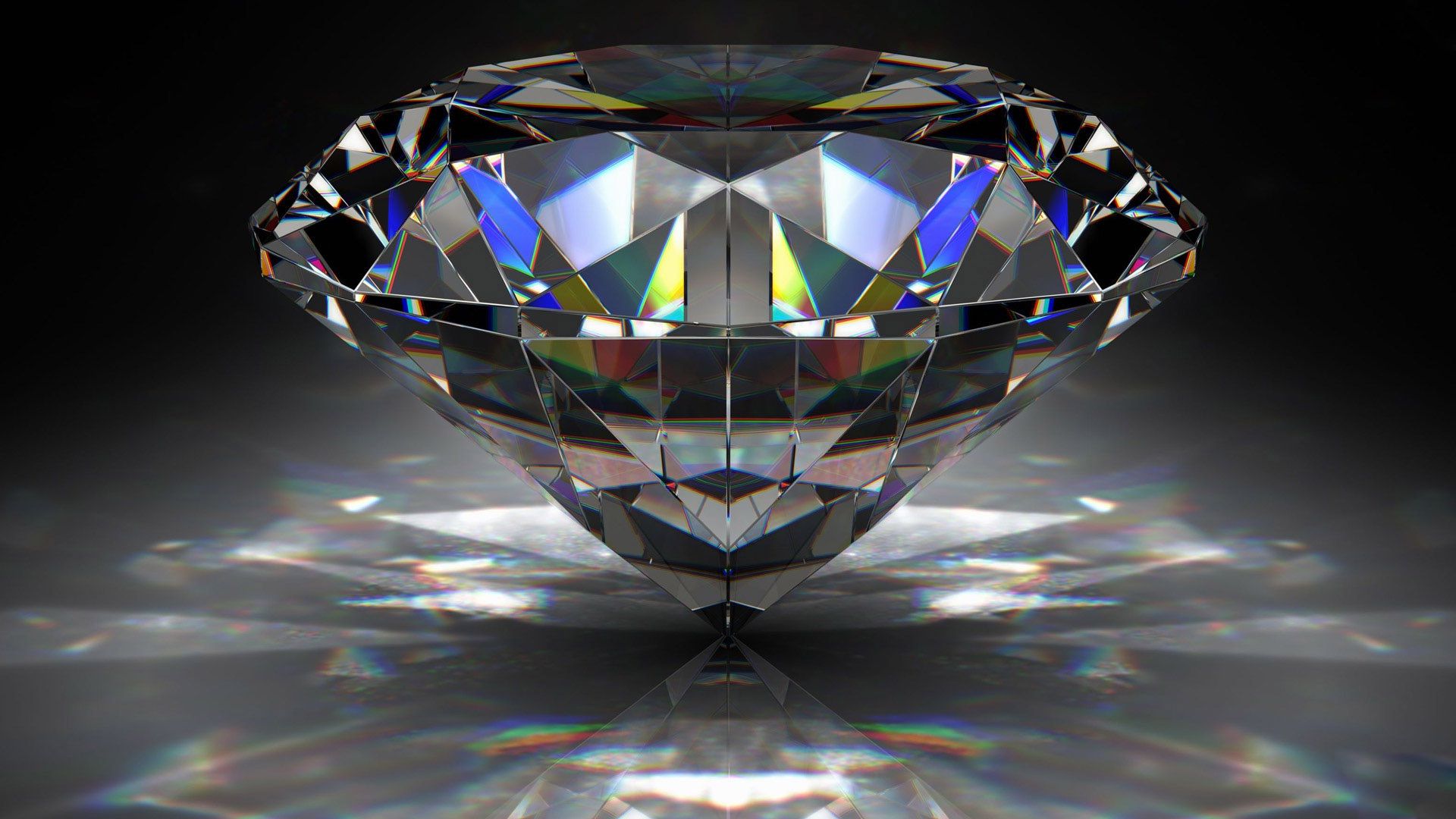 Brillant, Prismatische Reflexe, Schwarzer Hintergrund, Facetten, Nahaufnahme, 1080p Wallpaper