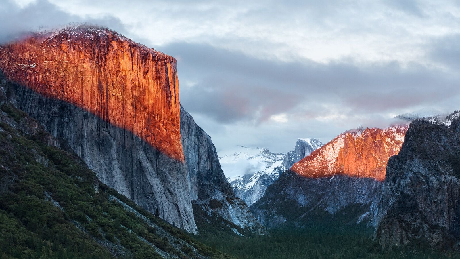 El Capitan, Yosemite-Nationalpark, macOS, Felswand, Abendrot, HD, PC-Hintergrundbild
