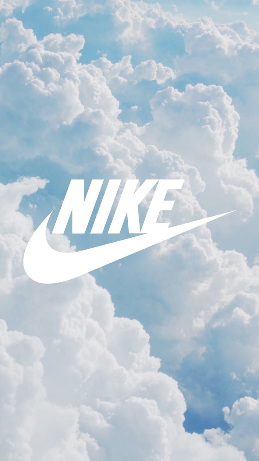 Nike, Nike-Swoosh, Wolken, Himmel, Weiß, Hochformat, Hintergrundbild fürs Smartphone
