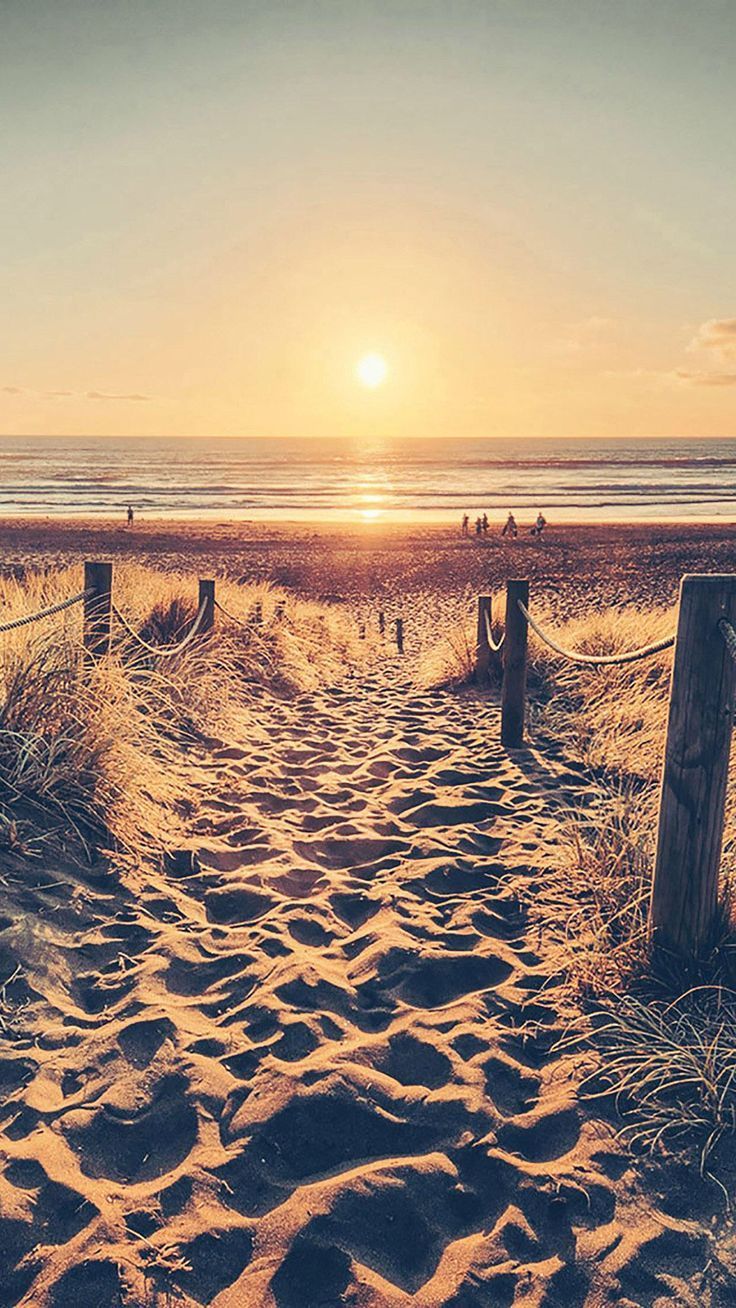 Strand, Dünen, Sonnenuntergang, Fußspuren, Sand, Hochformat, HD, Handy-Hintergrund