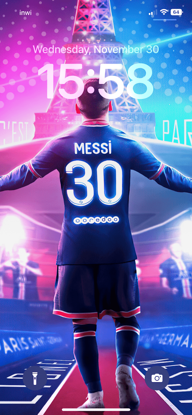 Lionel Messi, Paris Saint-Germain, Trikot 30, Fußball, Sperrbildschirm, Hochformat, Handy-Hintergrund